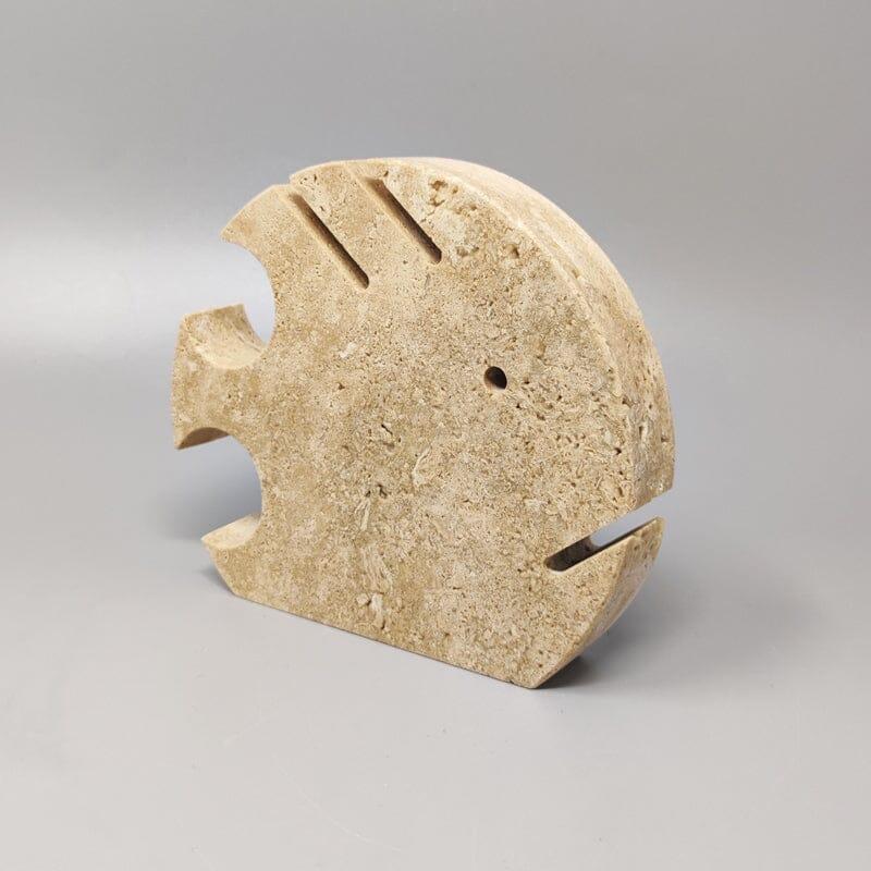 Italian 1970s Original Large Travertine Fish Sculpture by Enzo Mari for F.lli Mannelli