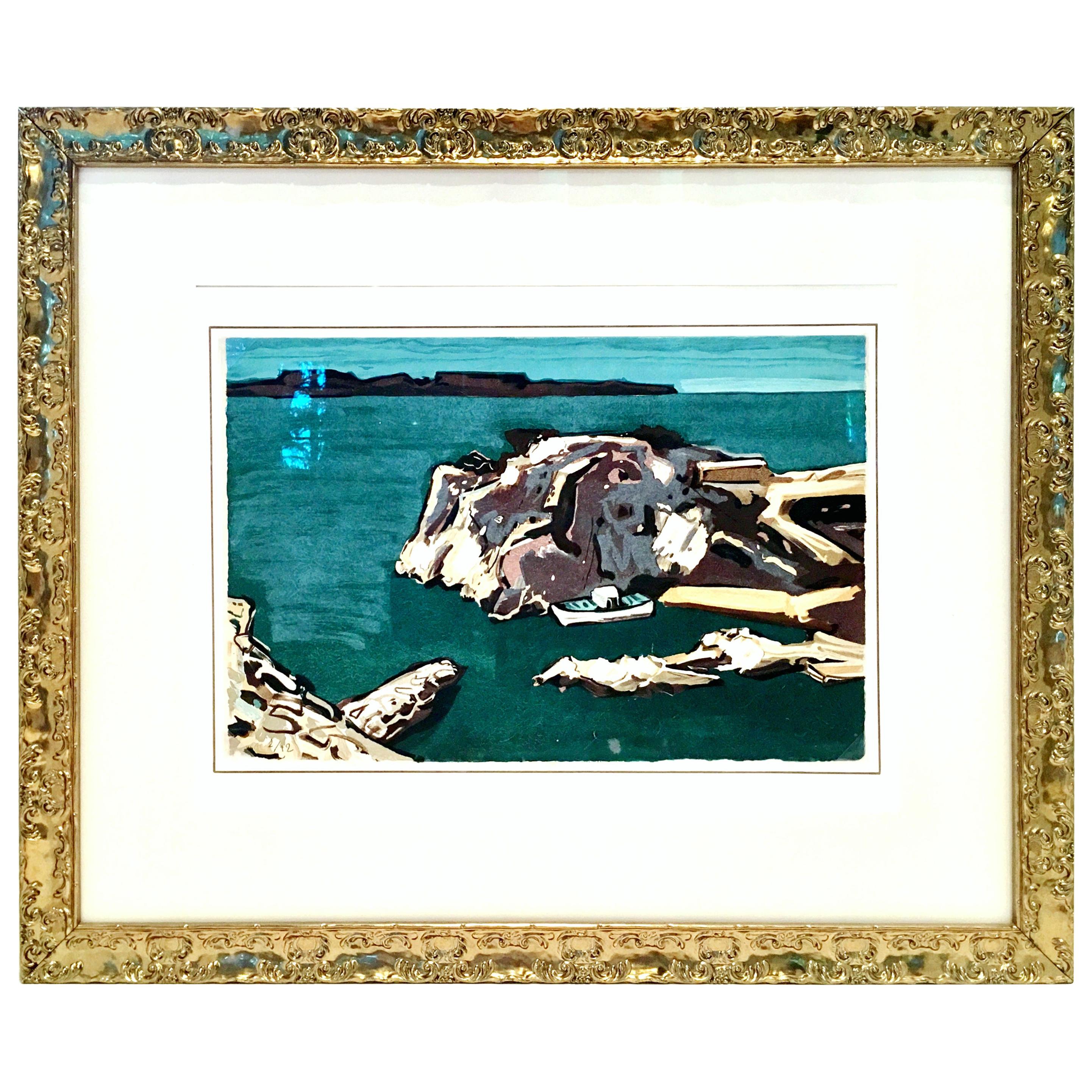 1970s Original Limited Edition Lithograph "Niolon" by Jean-Claude Quilici For Sale