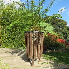 1970s Original Listers Park Slatted Rubbish Bin Garden Planter