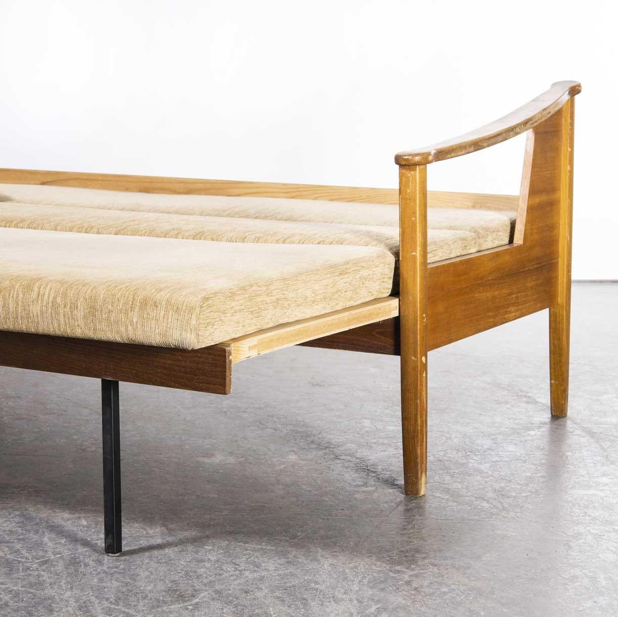 1970's Original Mid Century Sapele Frame Sofa, Sofabed 5
