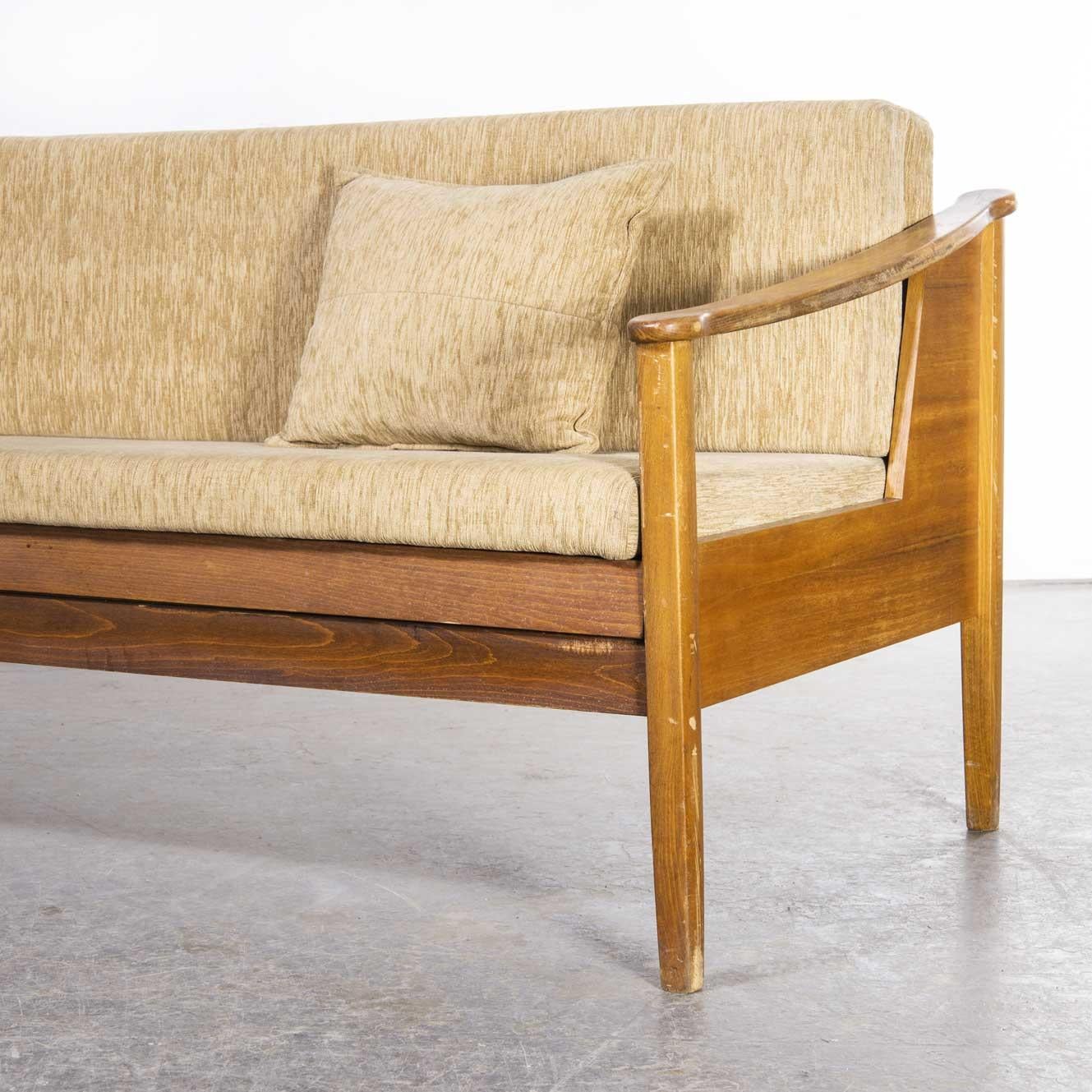 1970's Original Mid Century Sapele Frame Sofa, Sofabed 3