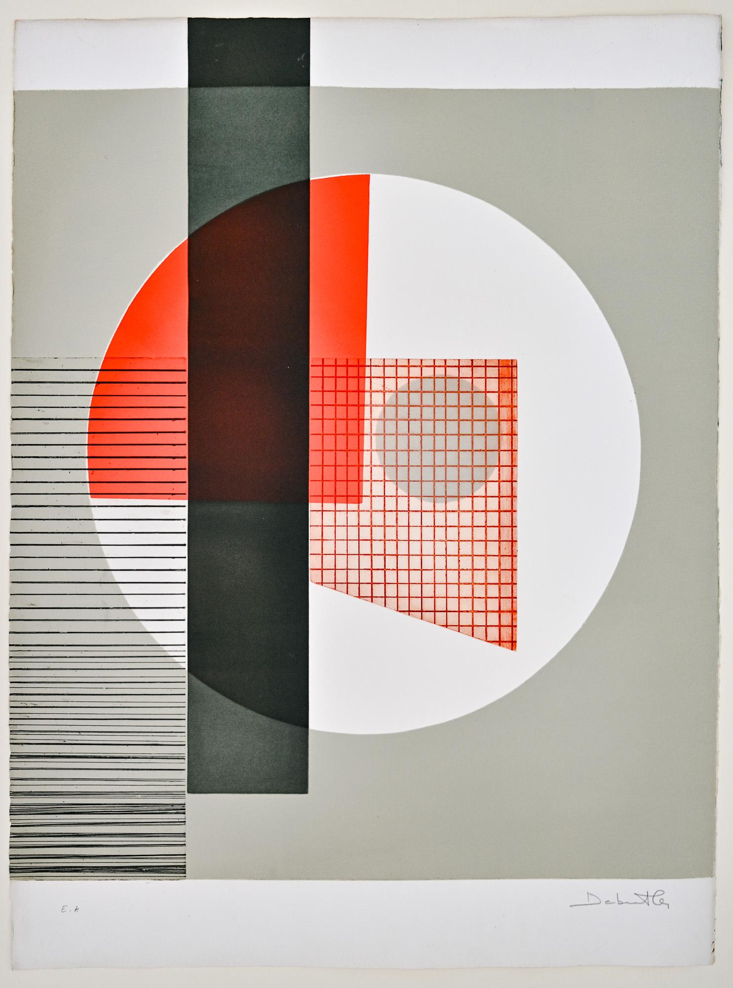 eau-forte originale d'Opart des années 1970 par Jacqueline de Butler en vente 2