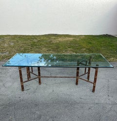 1970s Original Organic McGuire Rattan Rawhide 8ft Dining Table