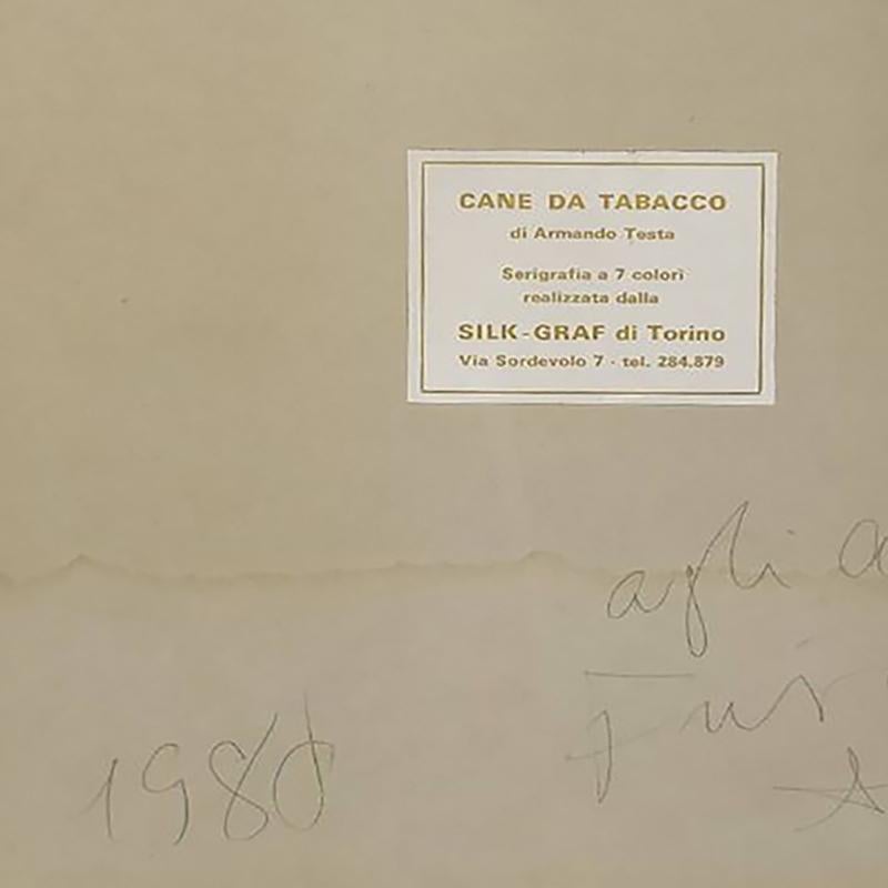Papier Rare et étonnante série originale d'Armando Testa « Cane da Tabacco » des années 1970 en vente