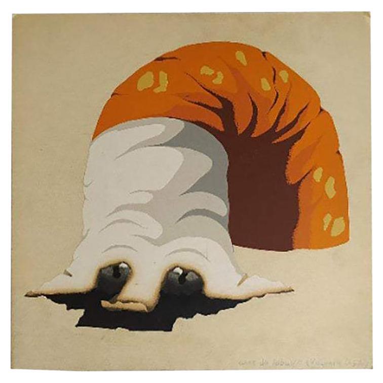 1970s Original Rare Astonishing Armando Testa Serigraph "Cane da Tabacco" For Sale