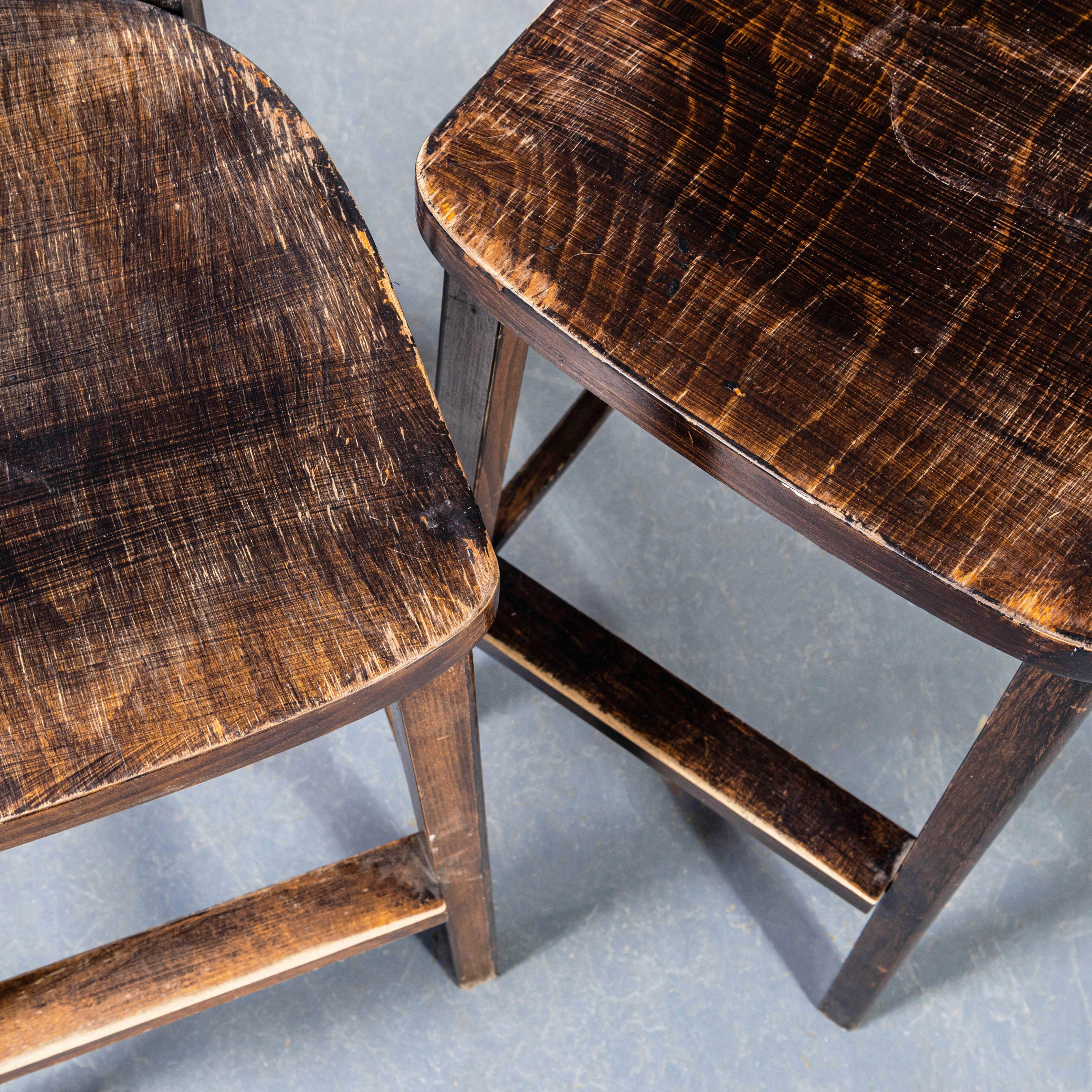 Late 20th Century 1970’s Original Tall Backed Bentwood Bar Chairs – Pair For Sale