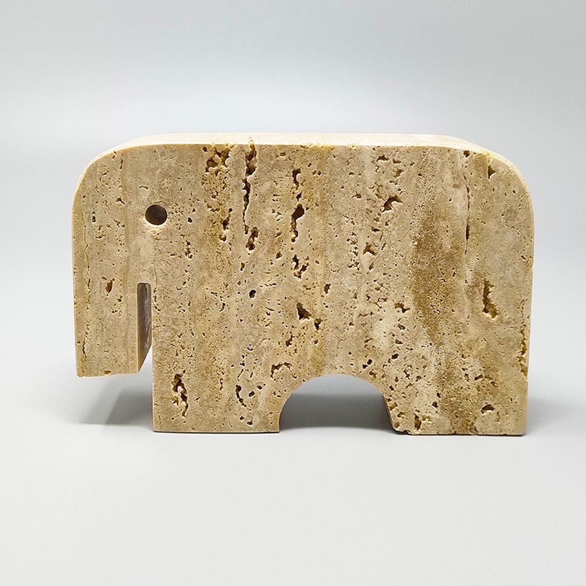 Mid-Century Modern 1970s Original Travertine Elephant Sculpture by Enzo mari for F.lli Mannelli For Sale