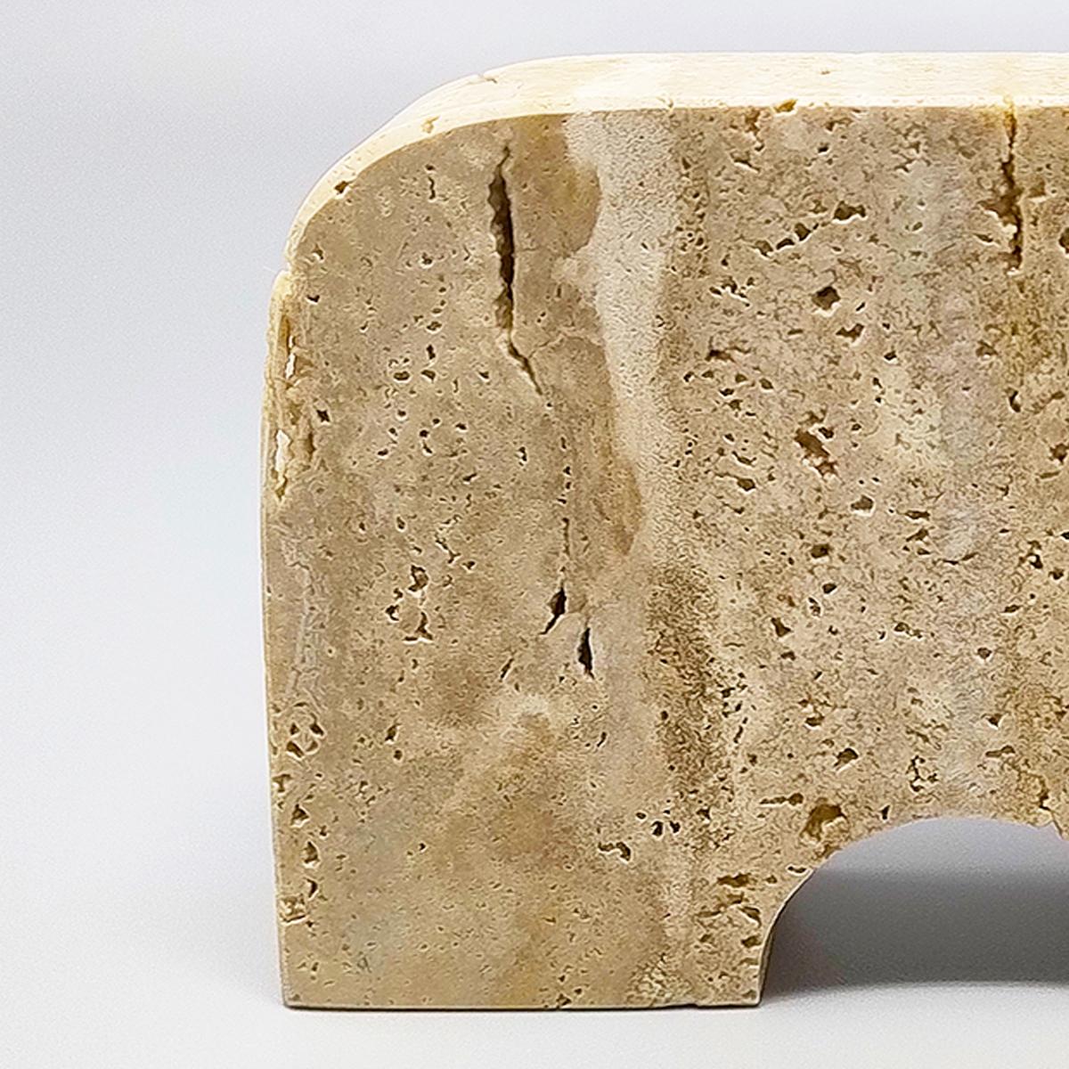 Late 20th Century 1970s Original Travertine Elephant Sculpture by Enzo mari for F.lli Mannelli For Sale