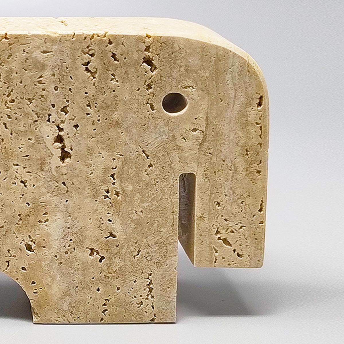 1970s Original Travertine Elephant Sculpture by Enzo mari for F.lli Mannelli For Sale 1