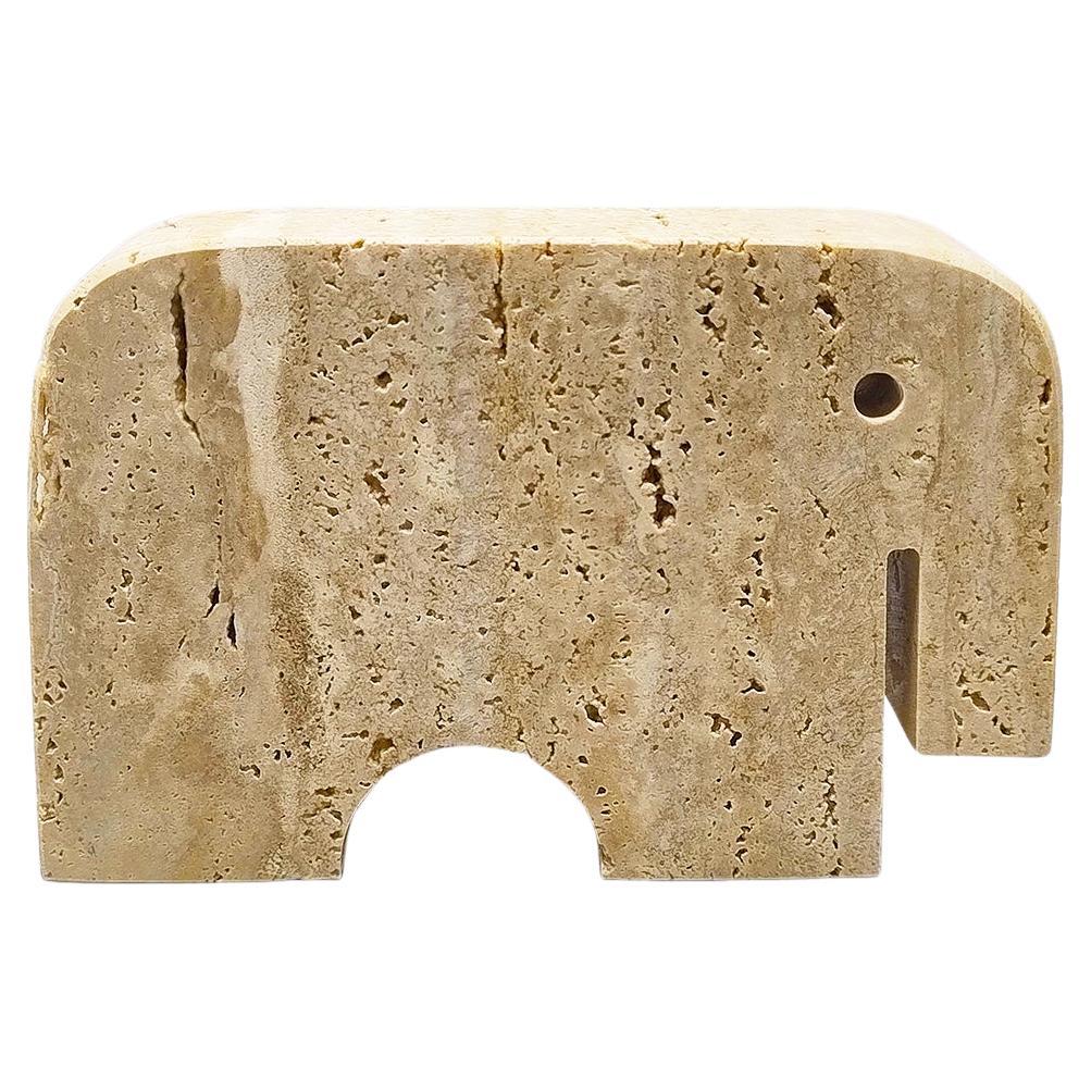 1970s Original Travertine Elephant Sculpture by Enzo mari for F.lli Mannelli For Sale