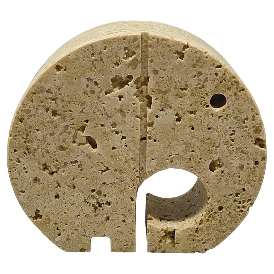 1970s Original Travertine Elephant Sculpture by Enzo Mari for F.lli Mannelli