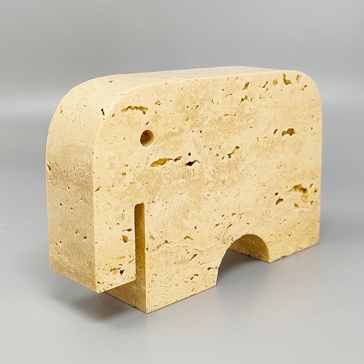 1970s Original Travertine Elephant Sculpture by Enzo mari for F.lli Mannelli In Excellent Condition In Milano, IT