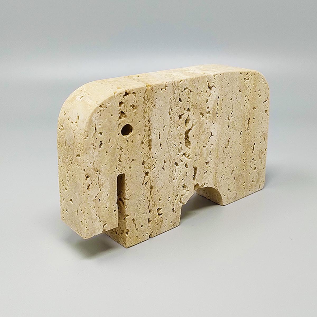 Late 20th Century 1970s Original Travertine Elephant Sculpture by F.lli Mannelli For Sale