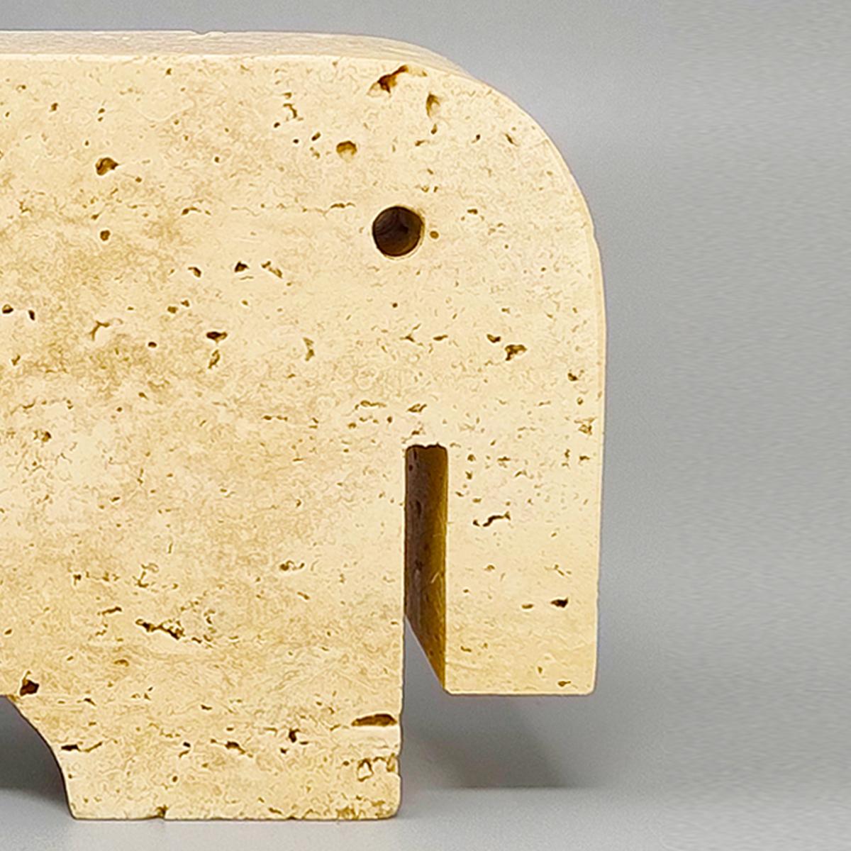 1970s Original Travertine Elephant Sculpture by Enzo mari for F.lli Mannelli 1
