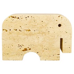 1970s Original Travertine Elephant Sculpture by Enzo mari for F.lli Mannelli