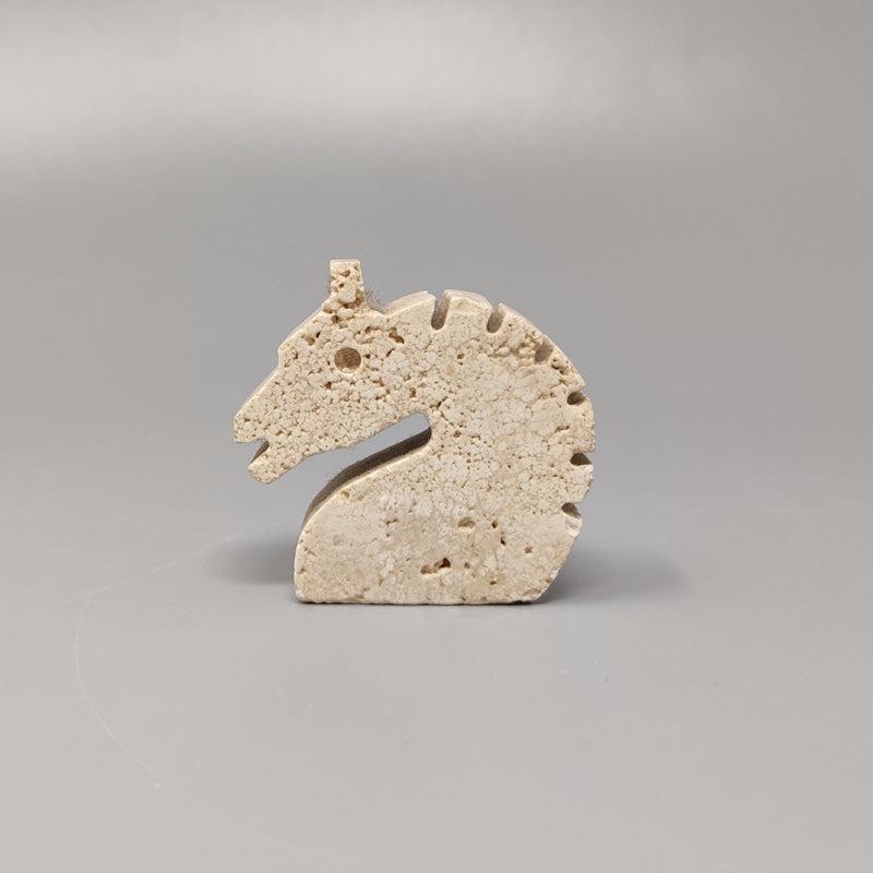 Mid-Century Modern Sculpture originale de cheval en travertin des années 1970 de F.lli Mannelli en vente