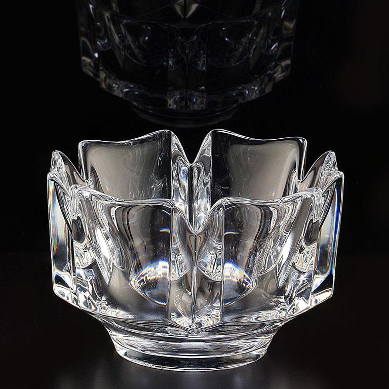 Scandinavian Modern 1970s Orrefors 'Corona' Crystal Bowl For Sale