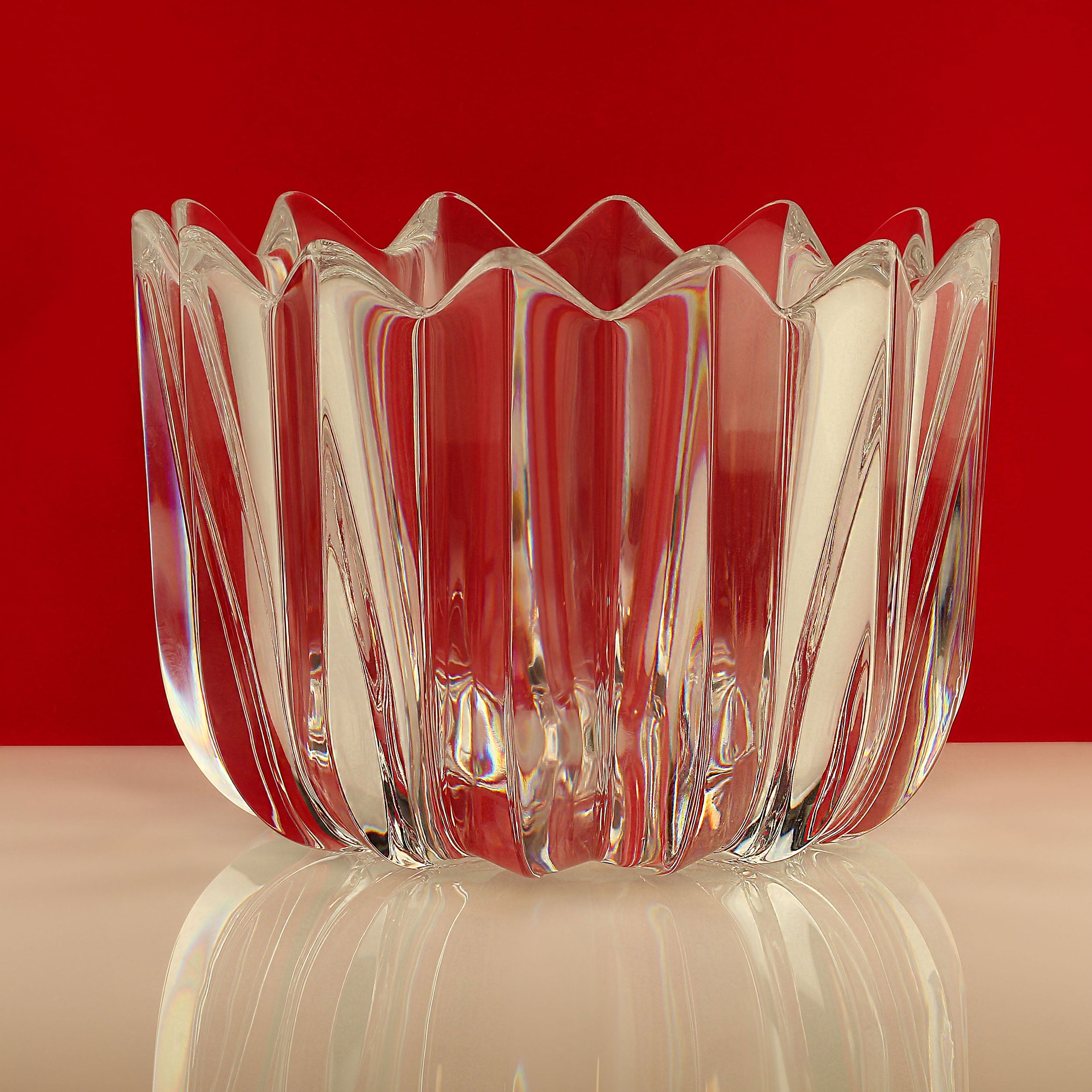1970s Orrefors 'Fleur' Swedish Crystal Bowl