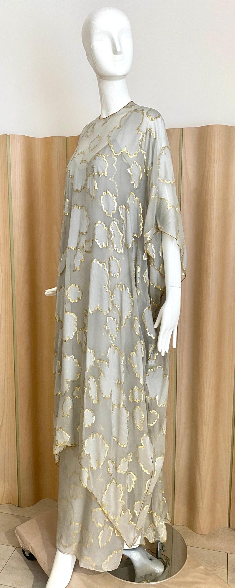 sachin and babi light blue dress Laminated Chiffon Kaftan – Gattinolli by Marwan