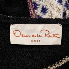1970s Oscar de la Renta Vintage Knit Sweater Top, Skirt + Belt Dress Ensemble