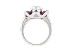 1970s Oscar Heyman Brothers Ruby Diamond Platinum Cluster Ring