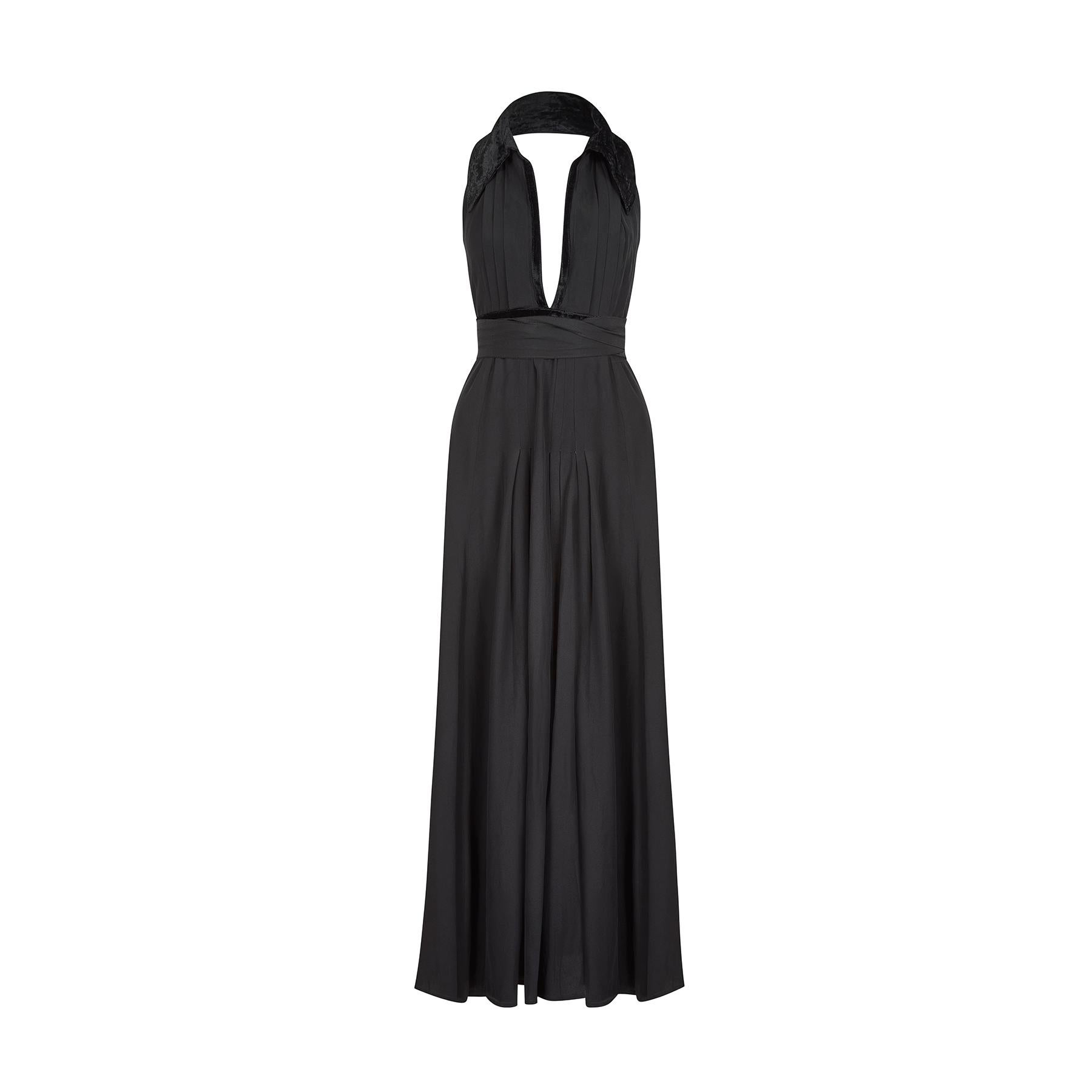 This is a very early 1970s dress from Ossie Clark’s couture range when he designed and collaborated with Alice Pollock of the infamous Quorum Boutique during the 