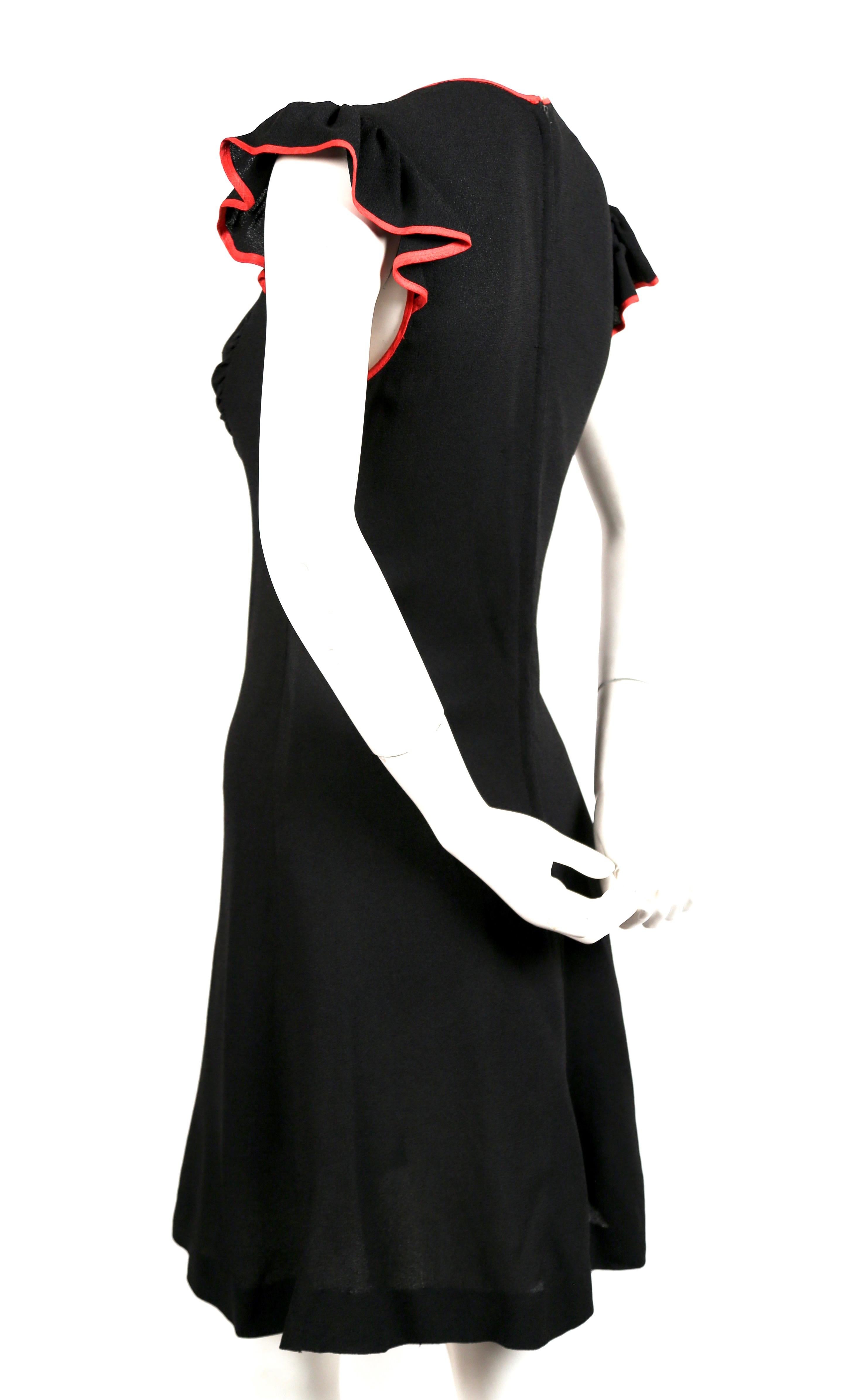 black dress with red trim