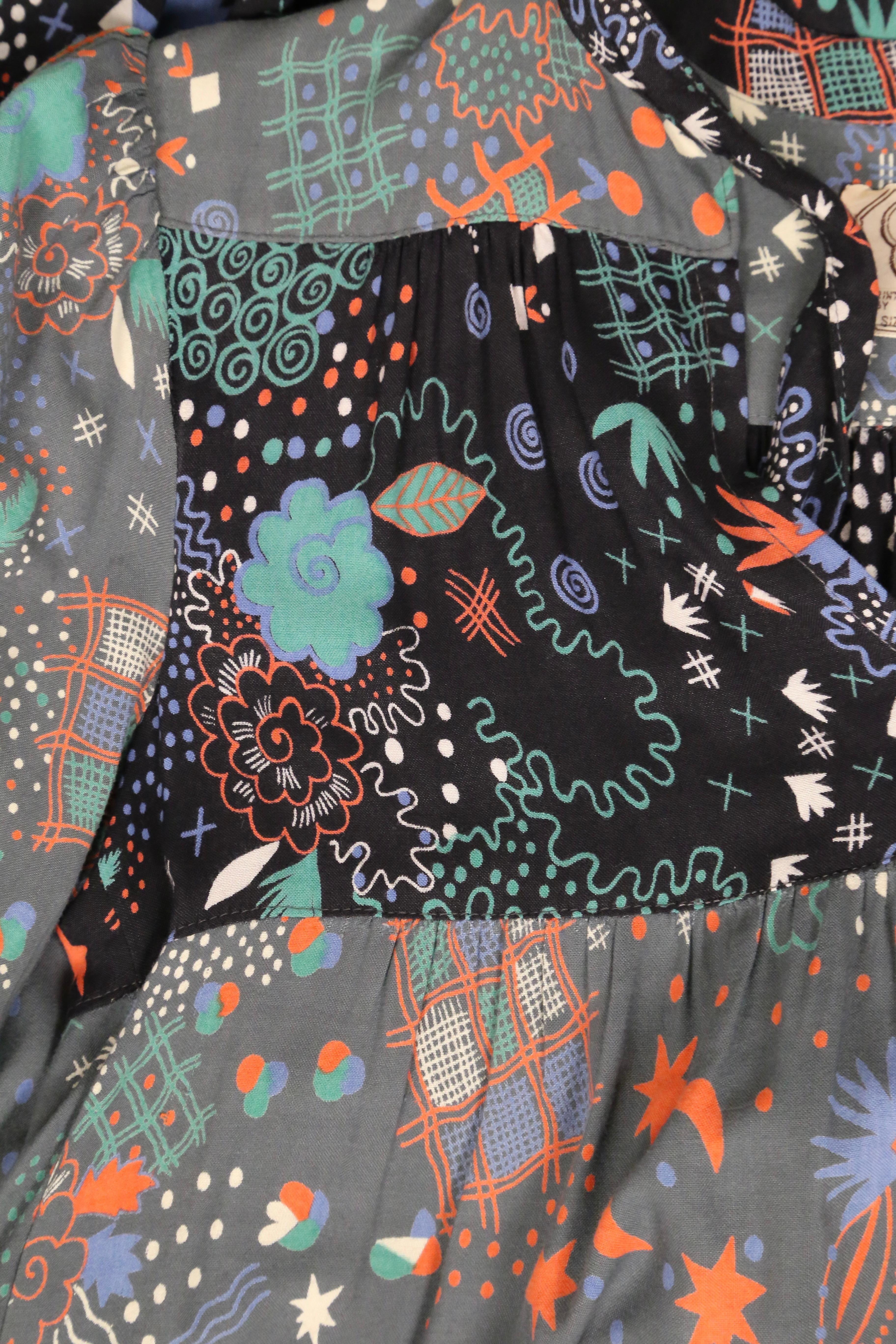 1970's OSSIE CLARK dress with CELIA BIRTWELL print For Sale 5