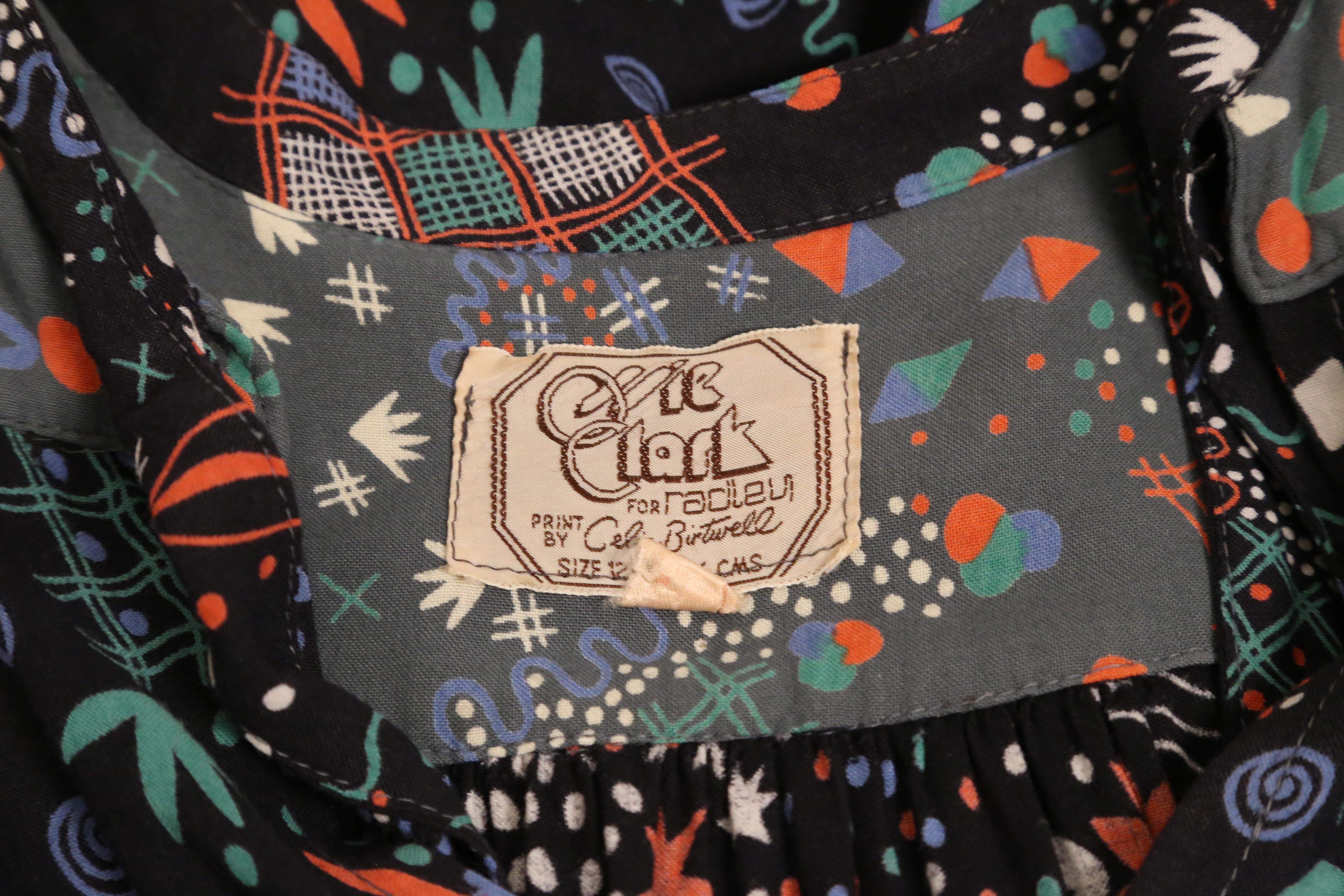 1970's OSSIE CLARK dress with CELIA BIRTWELL print For Sale 6