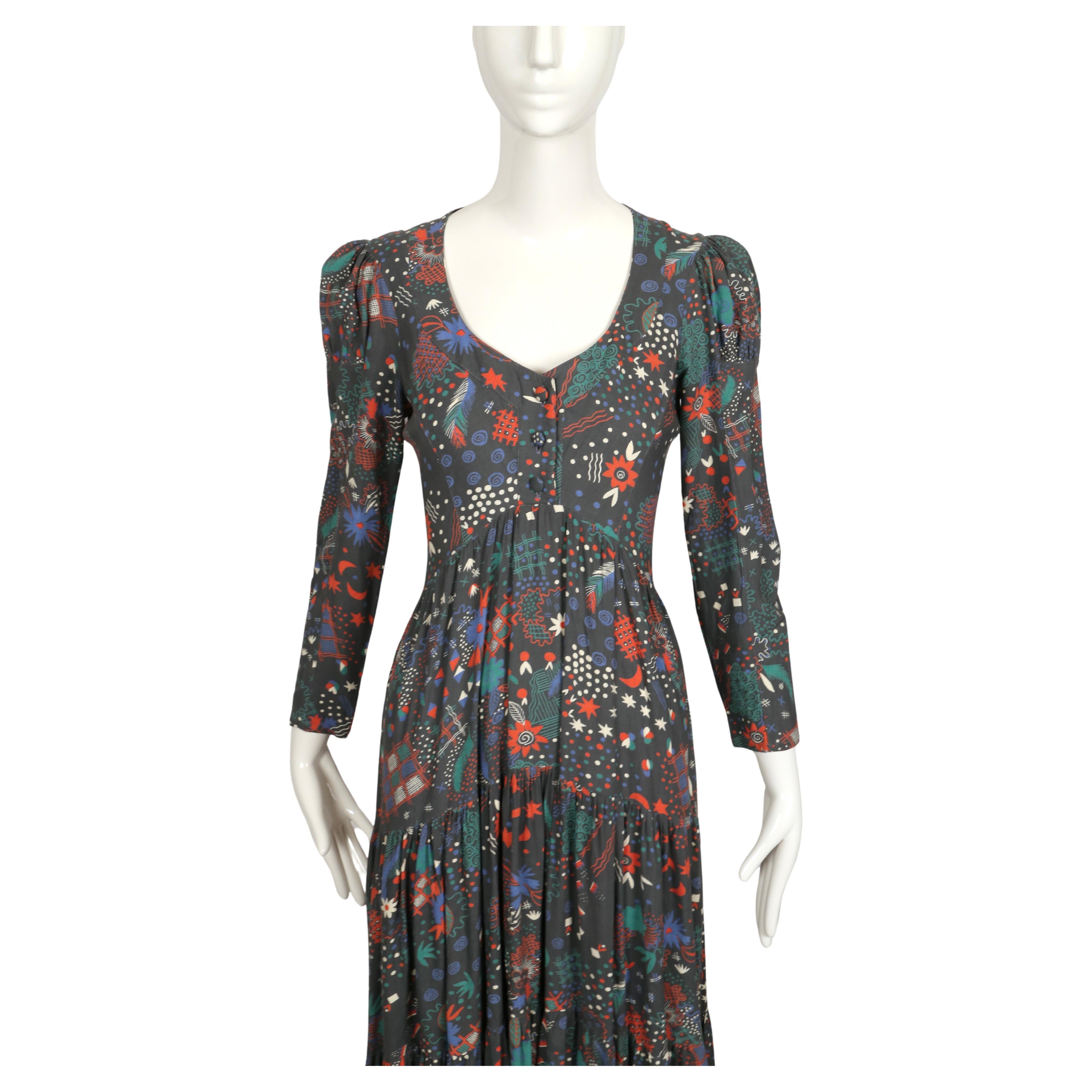 1970's OSSIE CLARK dress with CELIA BIRTWELL print In Good Condition In San Fransisco, CA