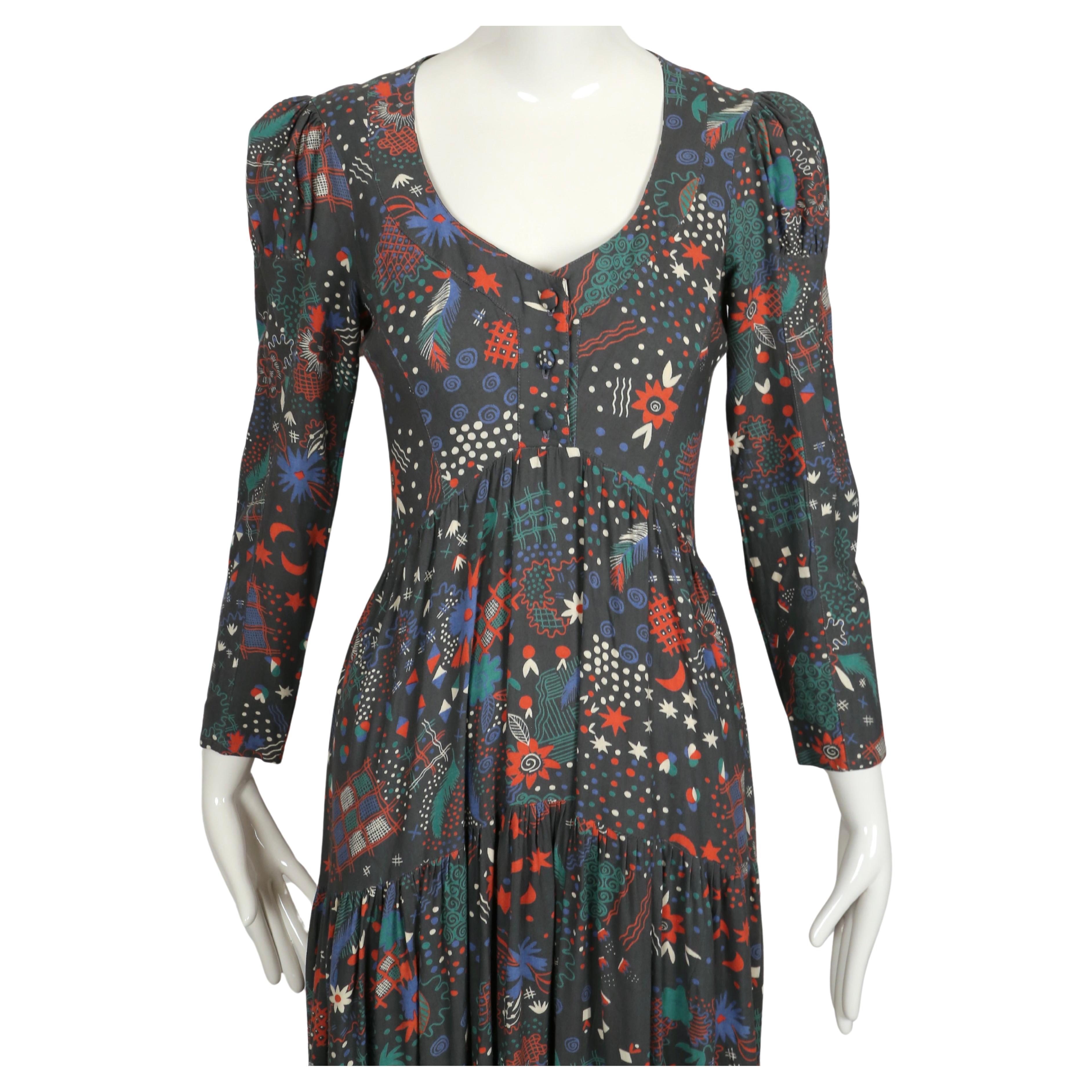 Women's or Men's 1970's OSSIE CLARK dress with CELIA BIRTWELL print
