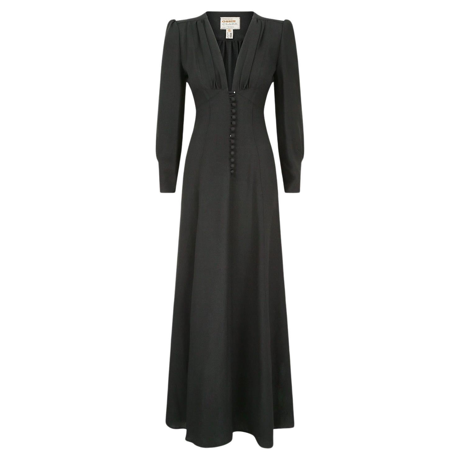 Vintage OSSIE CLARK for QUORUM Black Wrap Dress at 1stDibs | ossie ...
