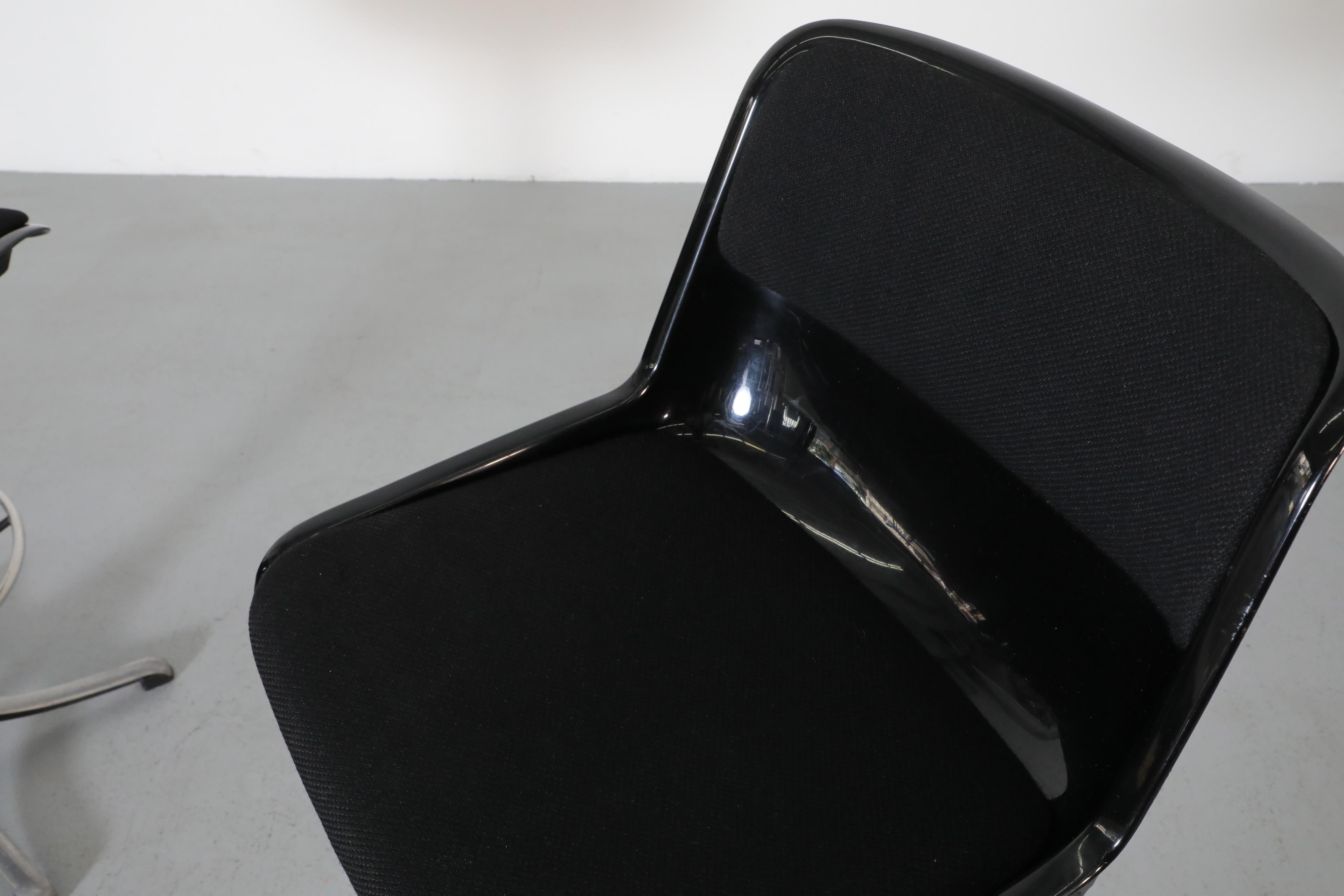 Tabourets de bar réglables Modus noirs Osvaldo Borsani pour Tecno, années 1970 11