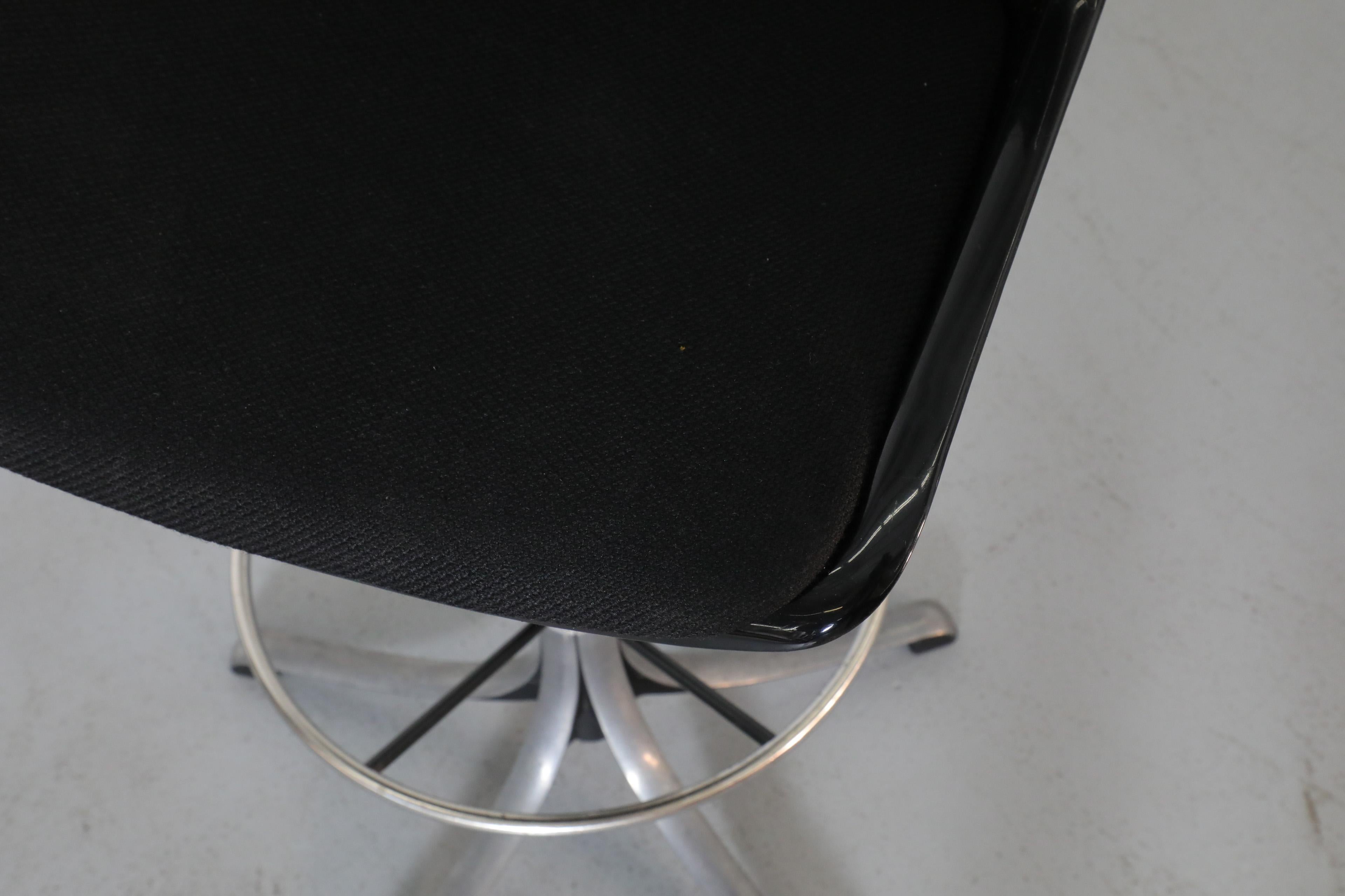 Tabourets de bar réglables Modus noirs Osvaldo Borsani pour Tecno, années 1970 12