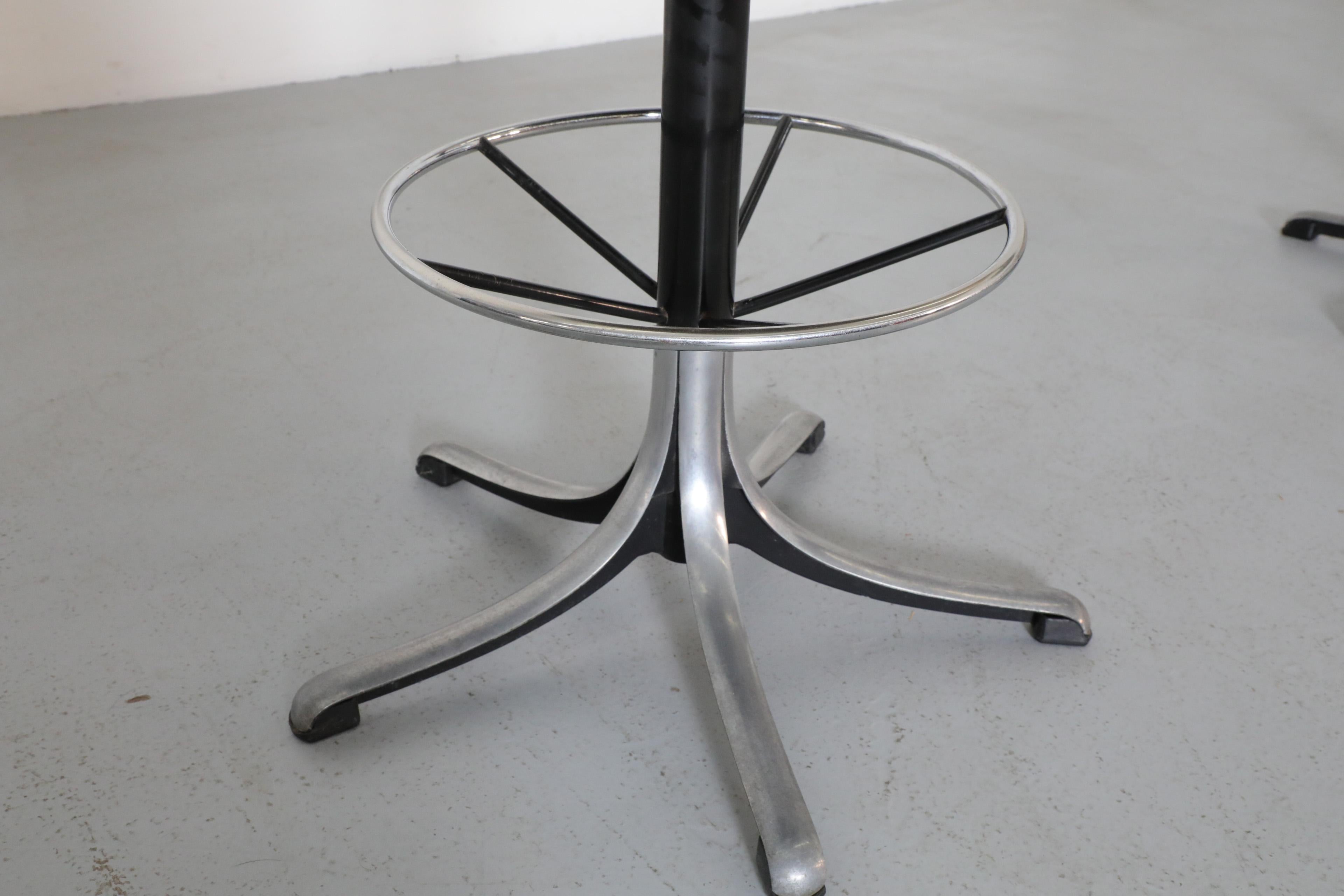 Tabourets de bar réglables Modus noirs Osvaldo Borsani pour Tecno, années 1970 1