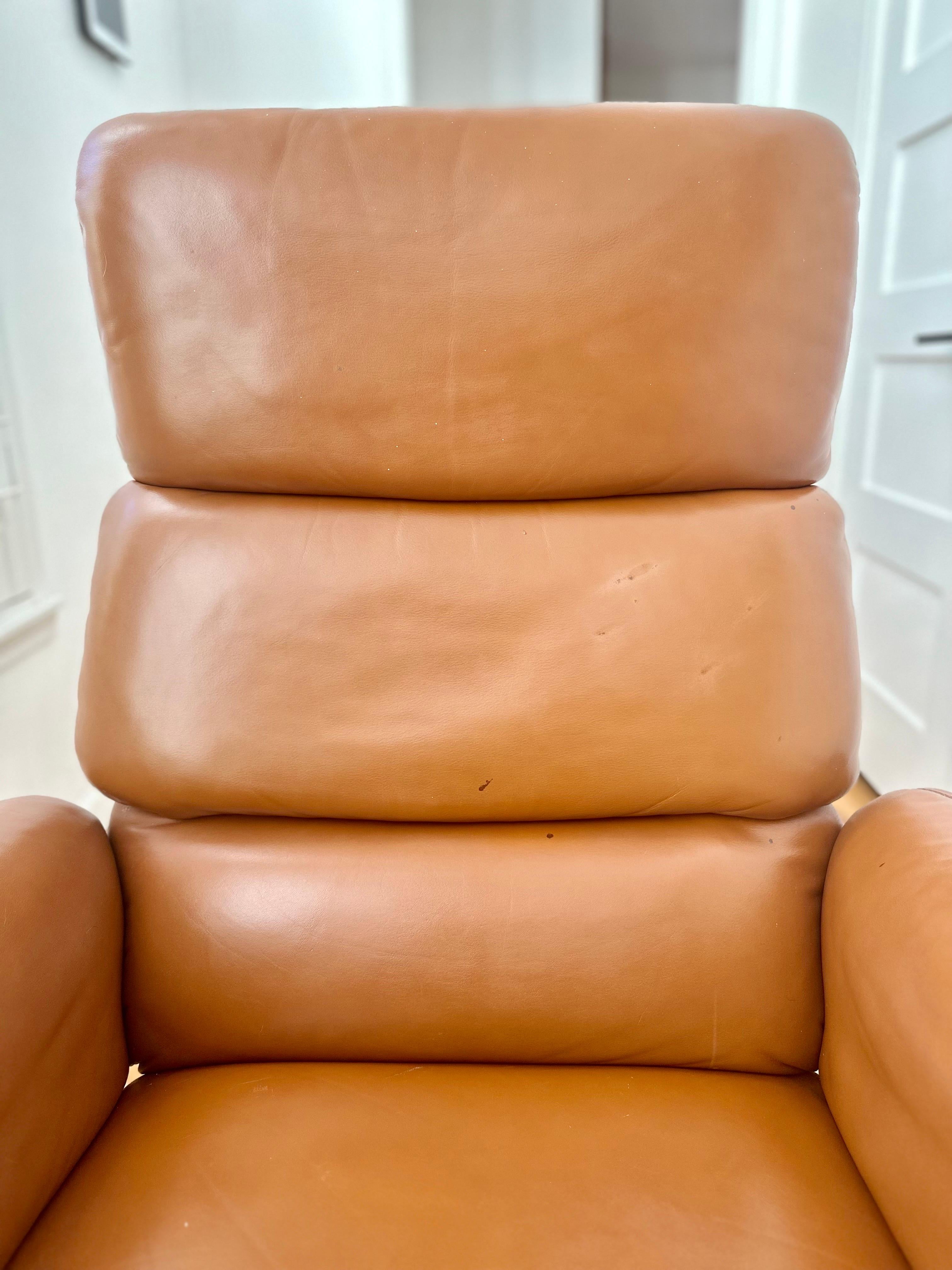 Leather 1970s Otto Zapf for Knoll Executive Chair