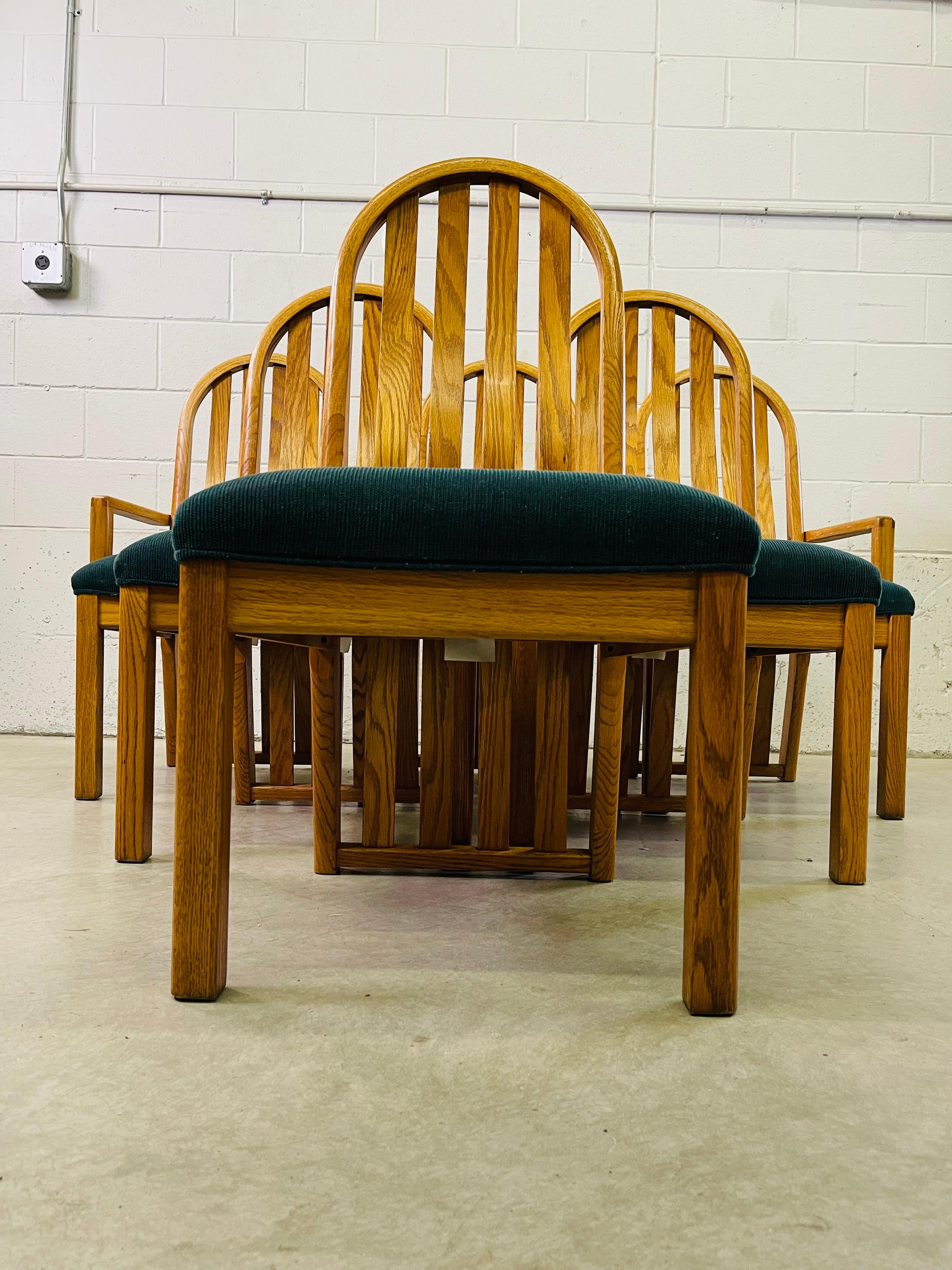 1970s Oval Oak Wood Dining Table & Chairs For Sale 2