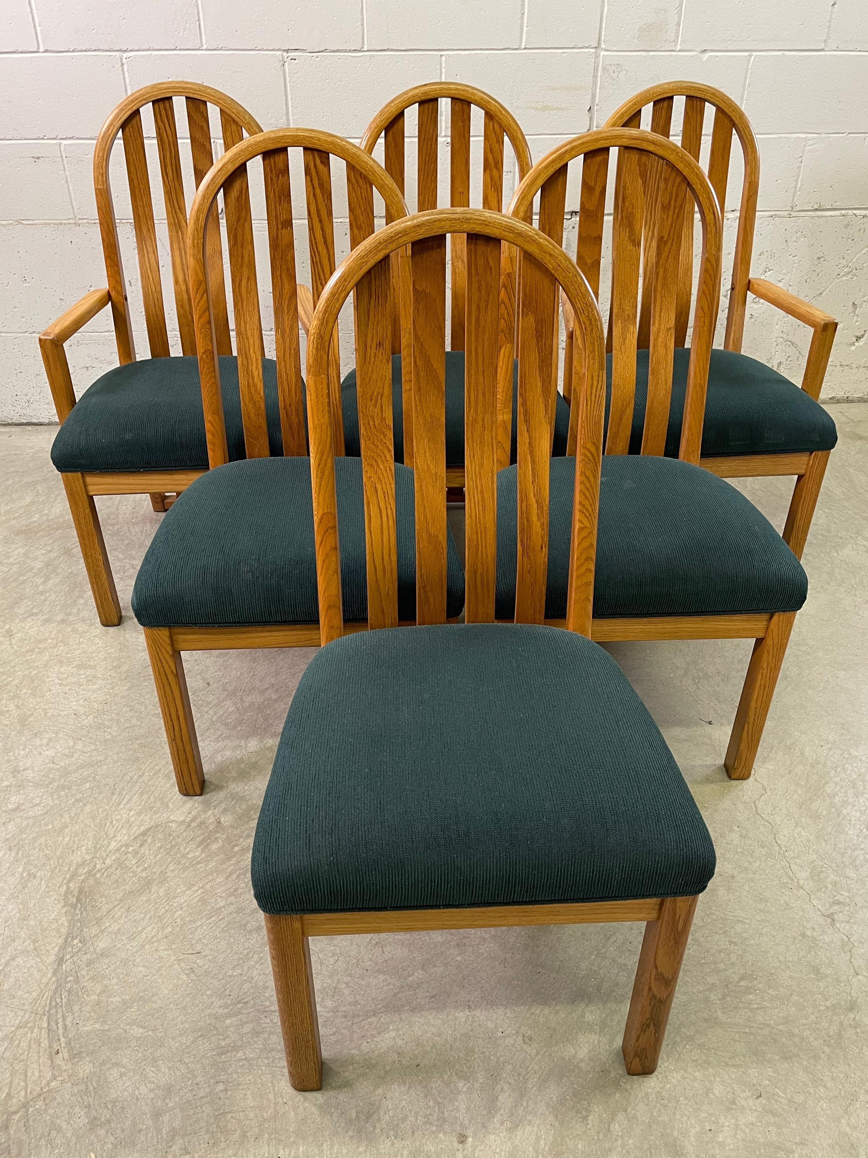 1970s Oval Oak Wood Dining Table & Chairs For Sale 3