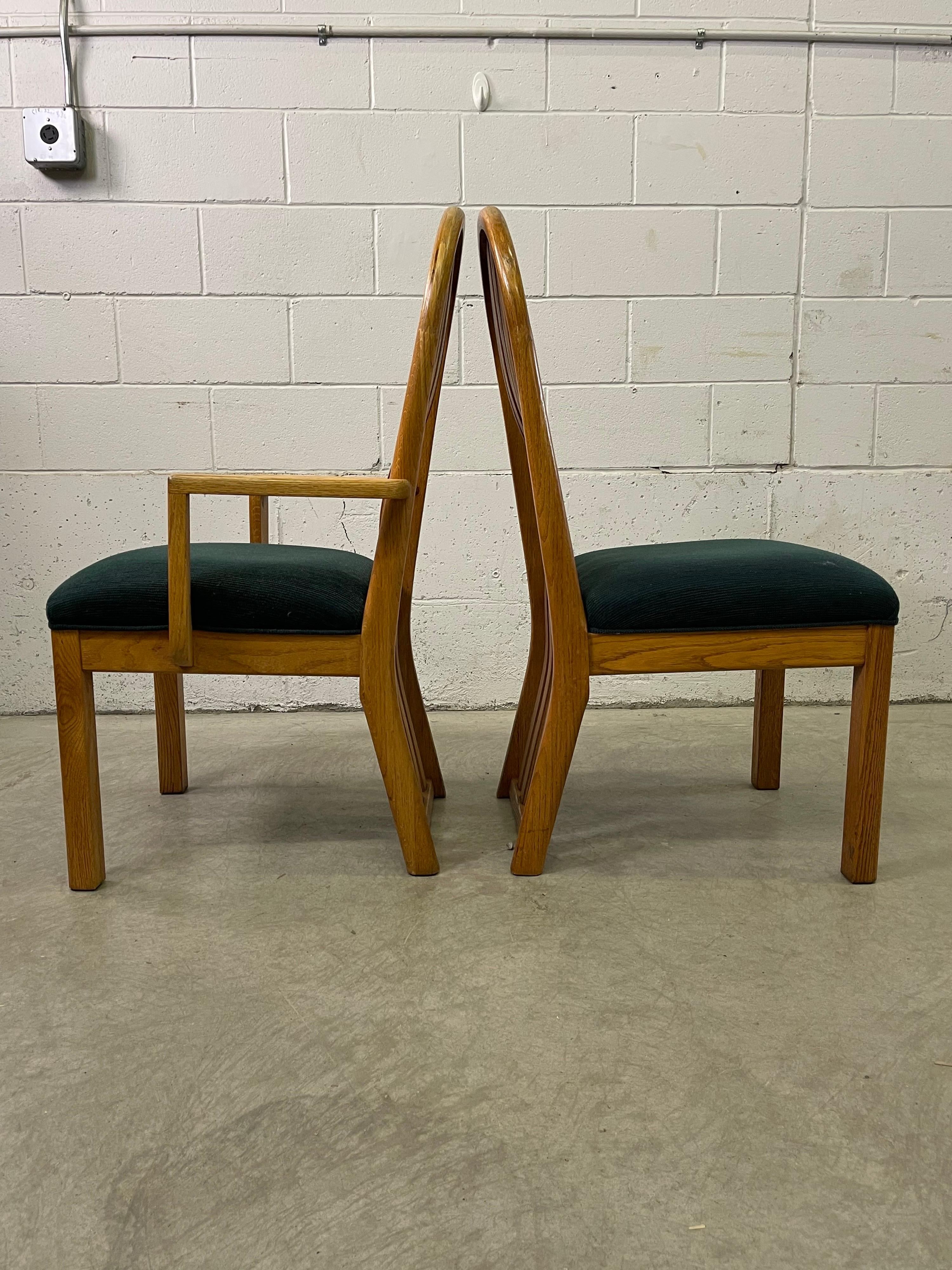 1970s Oval Oak Wood Dining Table & Chairs For Sale 4