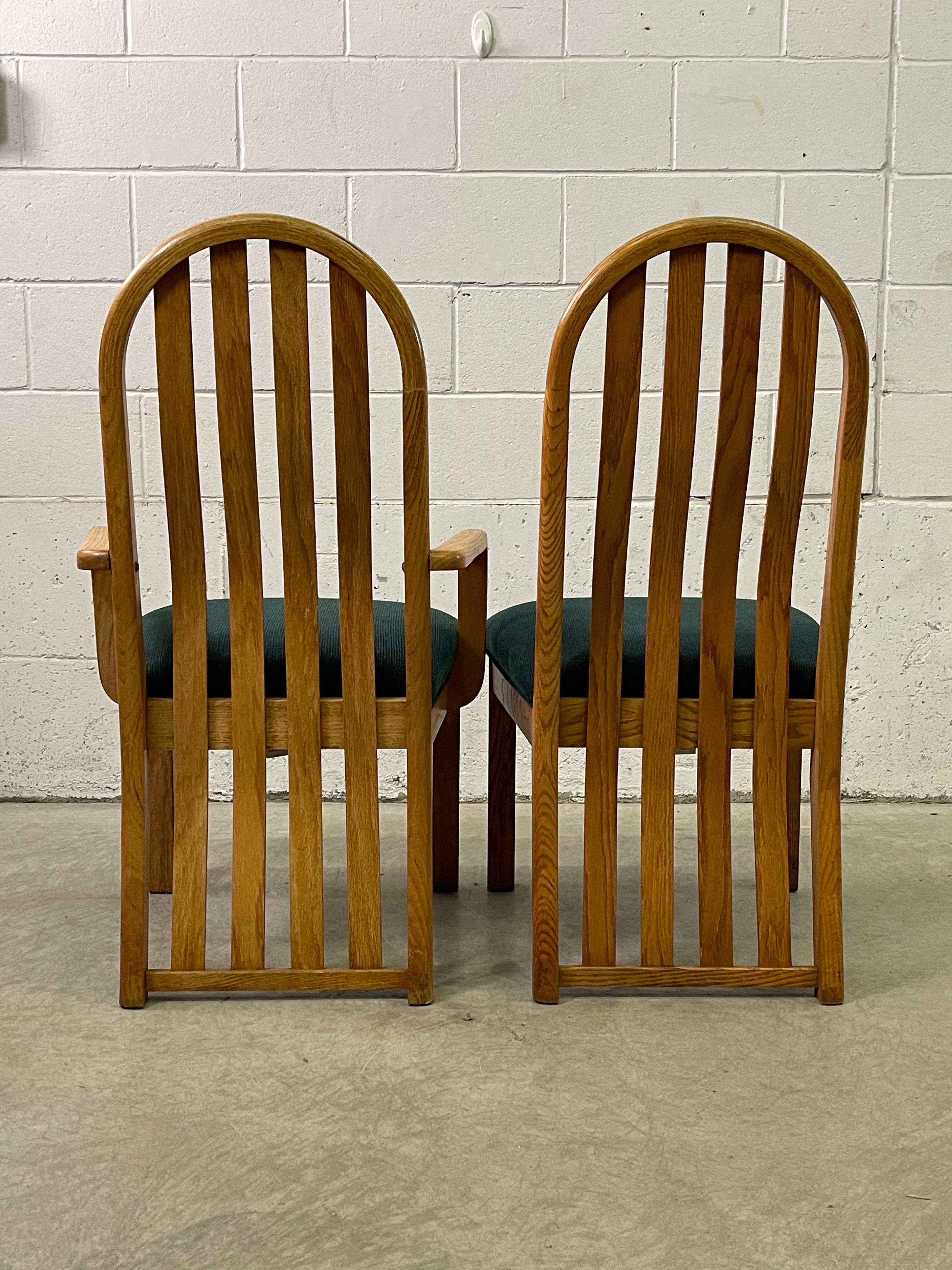 1970s Oval Oak Wood Dining Table & Chairs For Sale 5