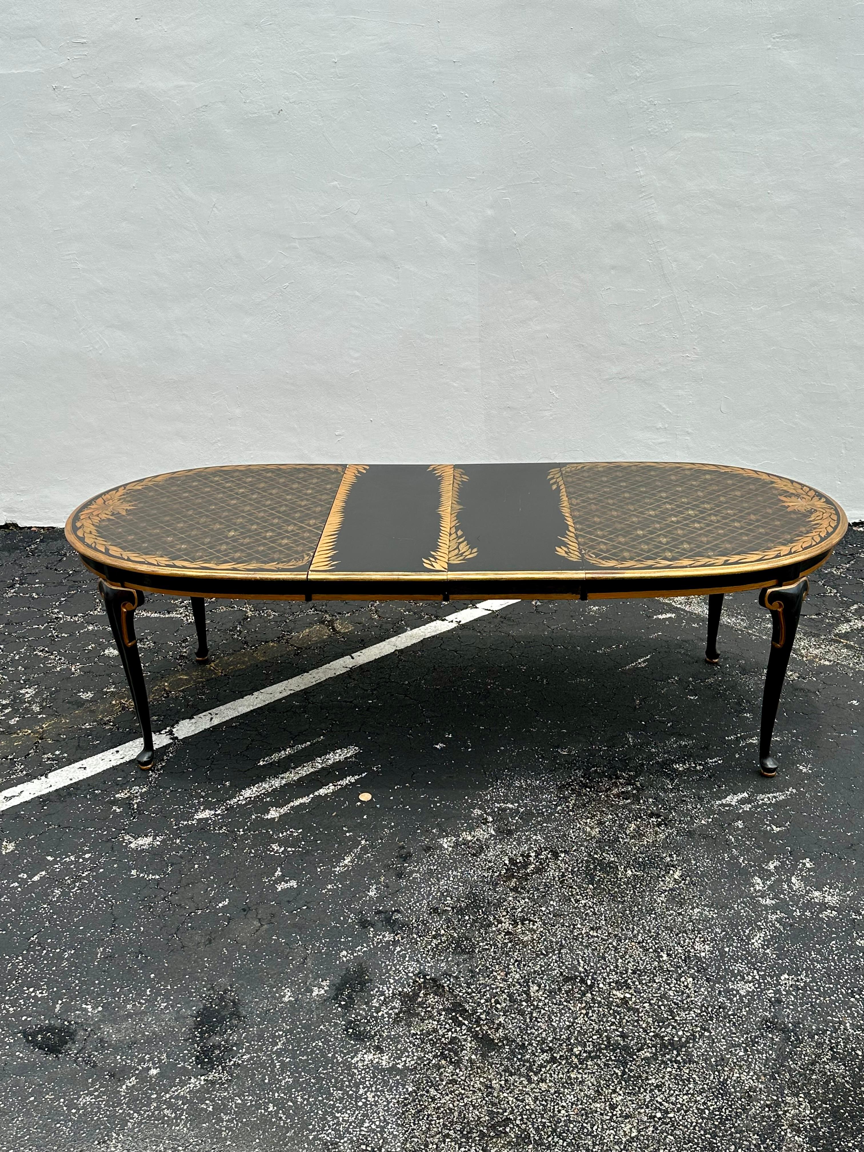 1970er Oval gemalt Floral Erweiterung Dining Web Sunburst zurück Stühle, Satz von 7 im Angebot 9