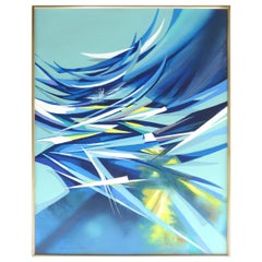 1970s Modern Abstract Oil Painting on Panel, Over-scale Mid-century