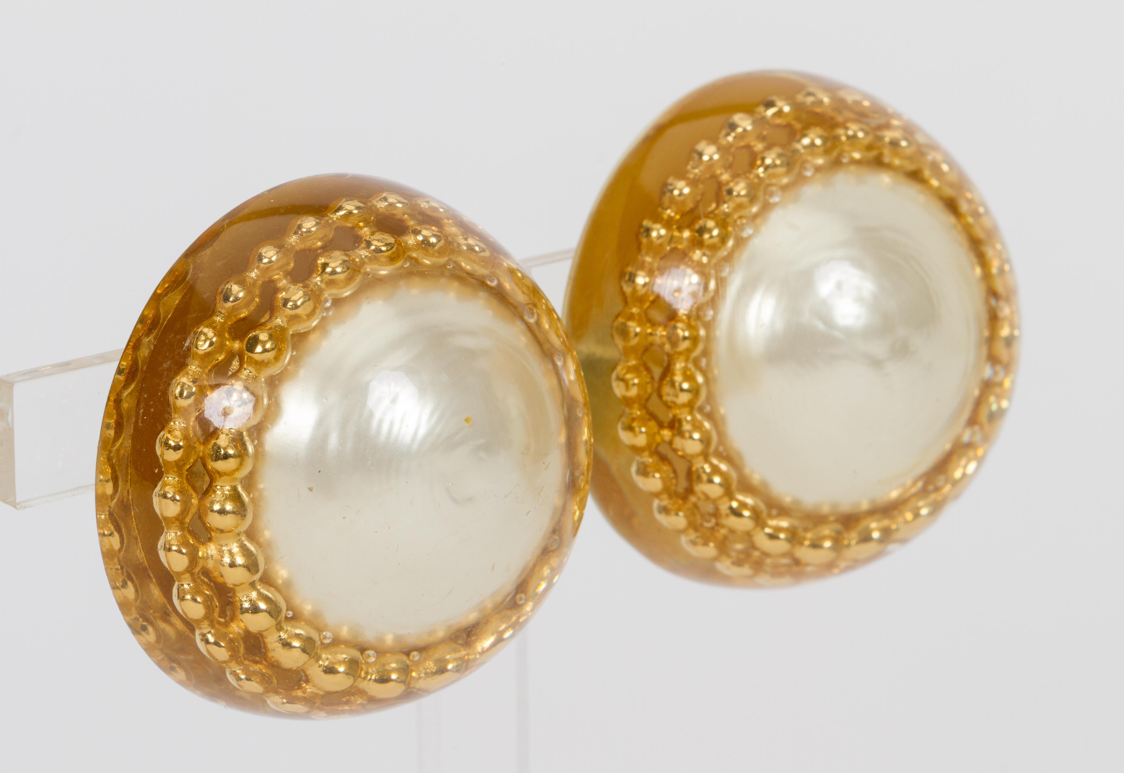 oversize pearl earrings