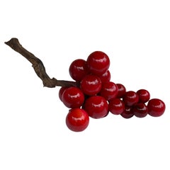 Retro 1970s Oversized Italian Stone Grapes in Red