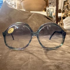 Occhiali da sole italiani oversize e marmorizzati blu vintage degli anni '70 di Lozza