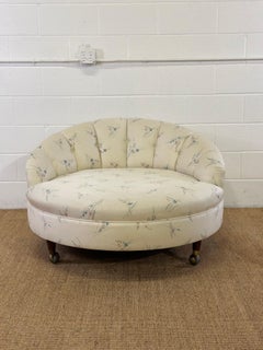 1970s Oversized Tufted Back Barrel Tub Chair