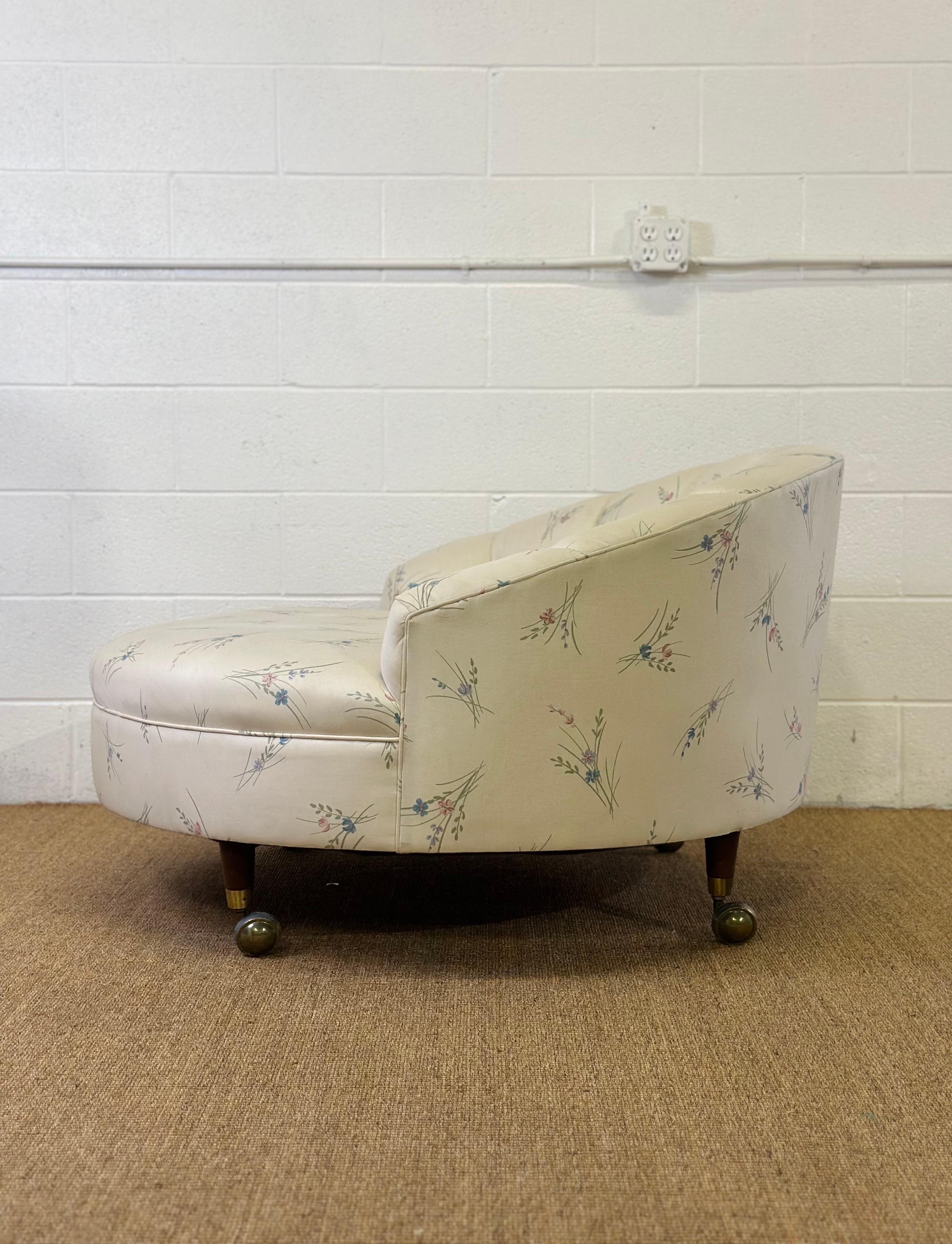 Late 20th Century 1970s Oversized Tufted Back Barrel Tub Chair  For Sale