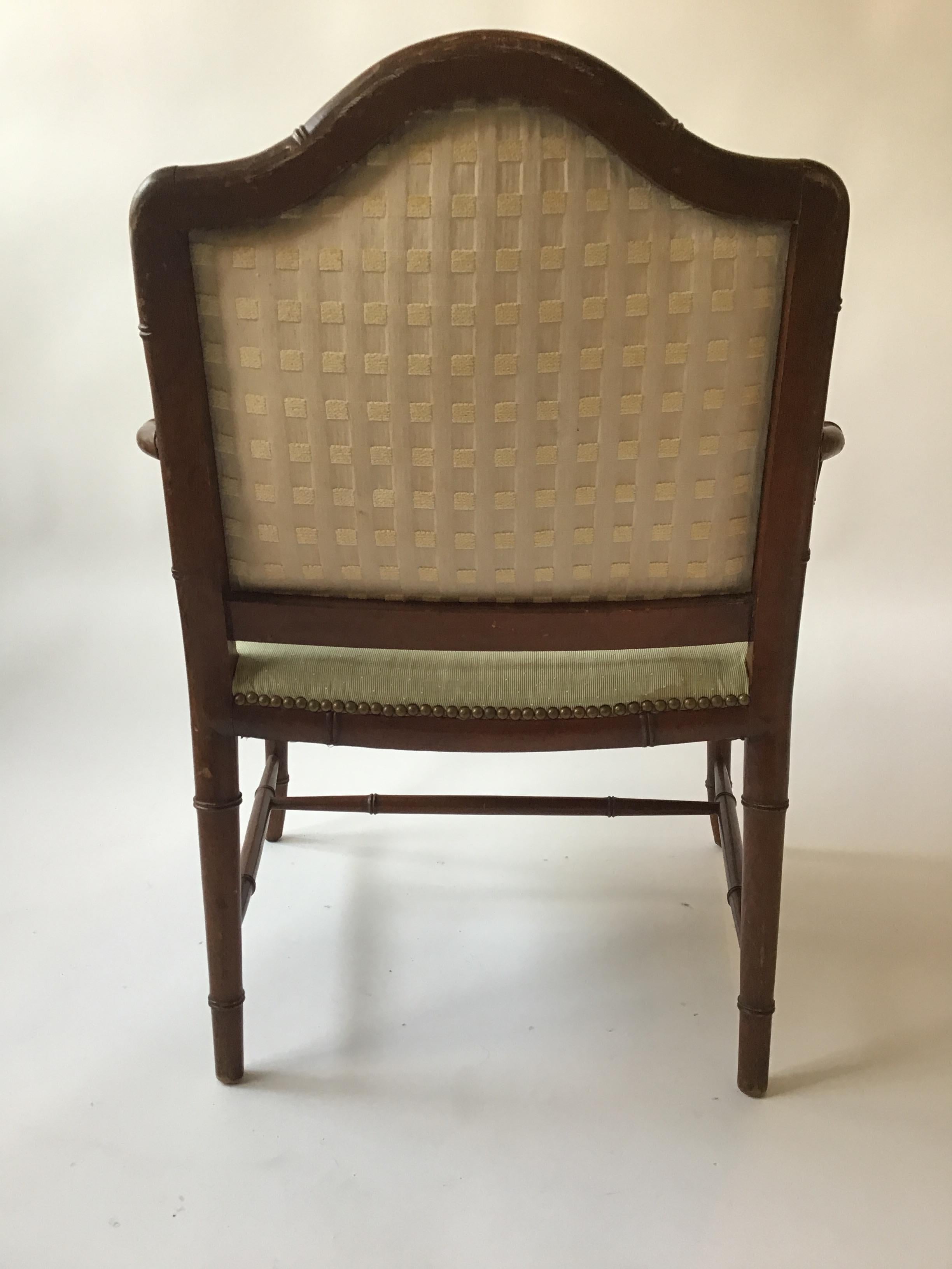 Late 20th Century 1970s Oversized 'Very Wide' Faux Bamboo Armchair