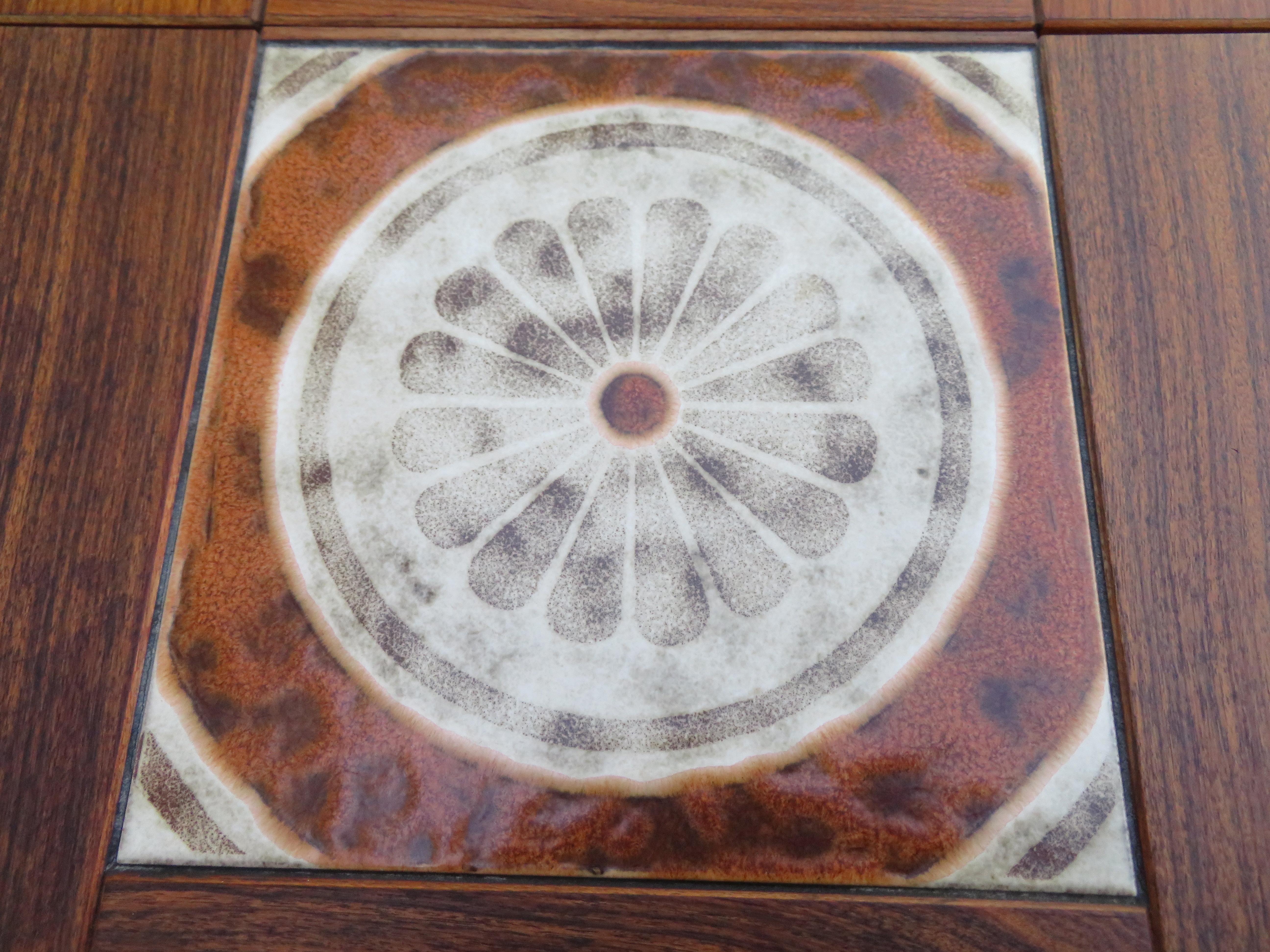 Céramique 1970s Ox Art Danish Rosewood Tile Drop Leaf Dining Table Mid-Century en vente