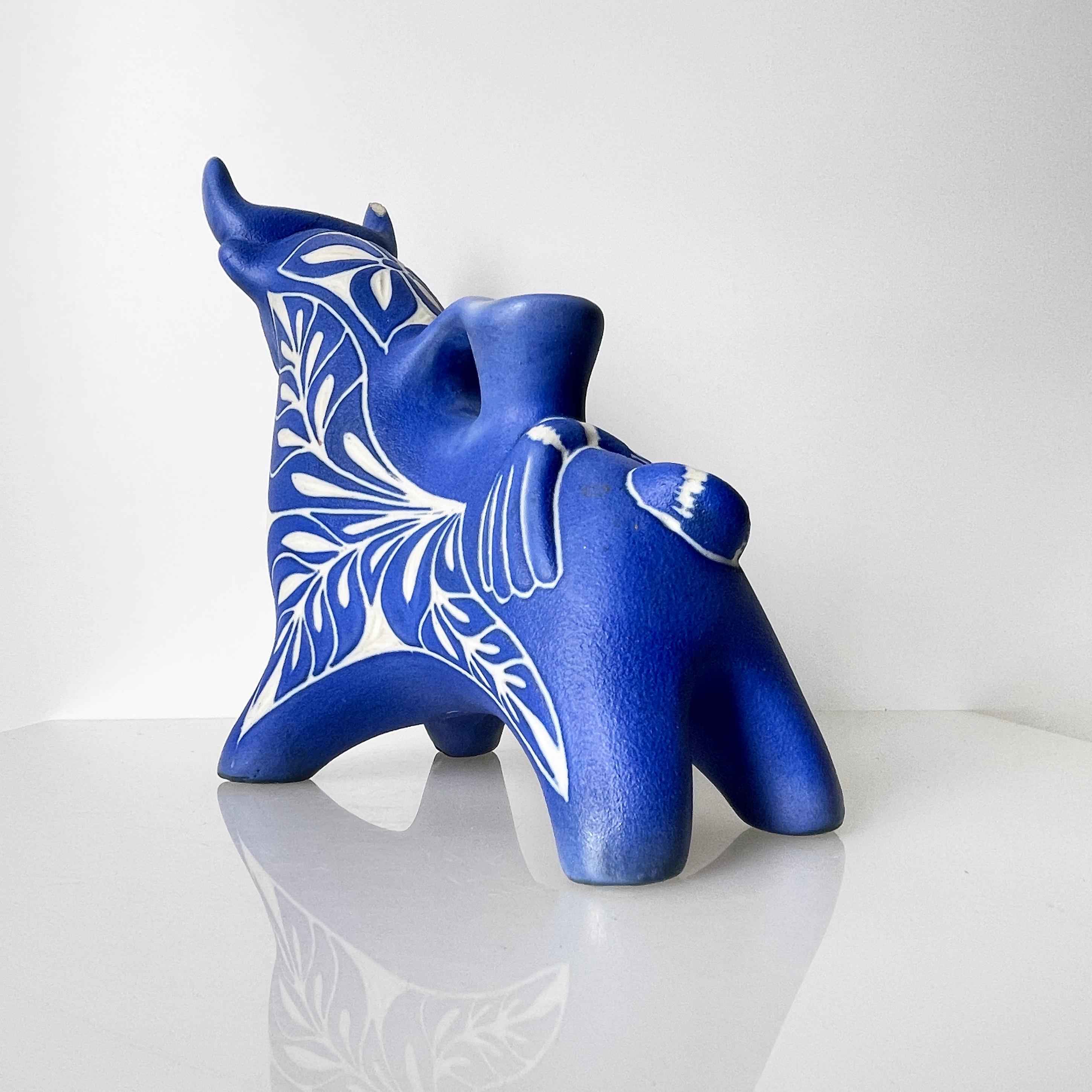 Late 20th Century 1970's Pablo Zabel Chile Porcelain Bull  For Sale